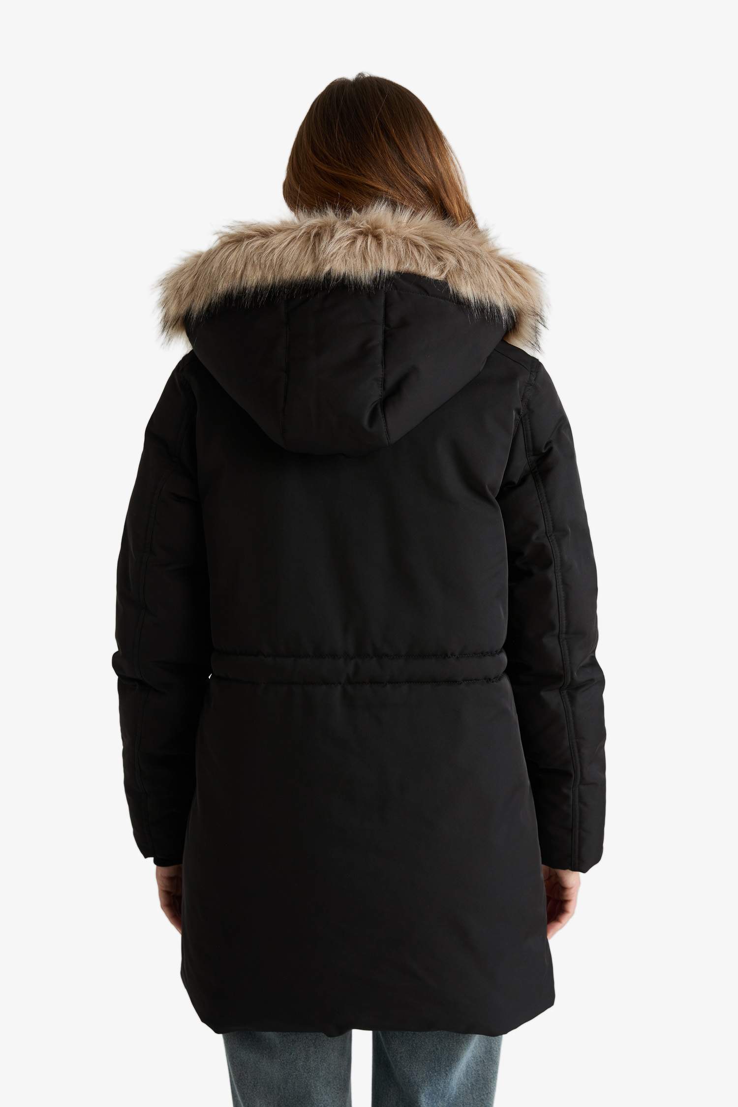 Su Geçirmez Relax Fit Kapüşonlu Parka