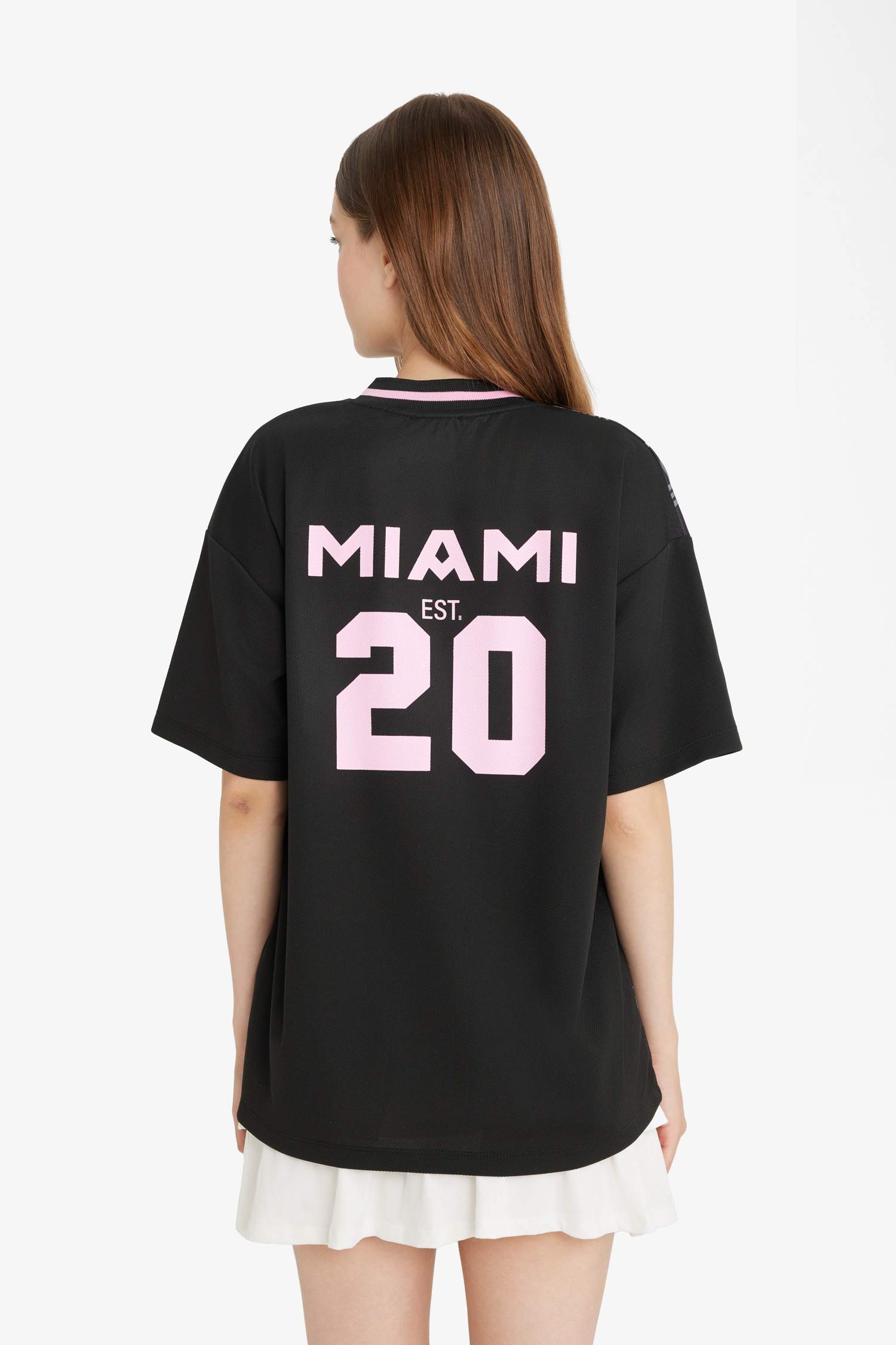 MLS Oversize Geniş Kalıp Sırt Baskılı Jakarlı Forma Kumaşı Kısa Kollu Tişört