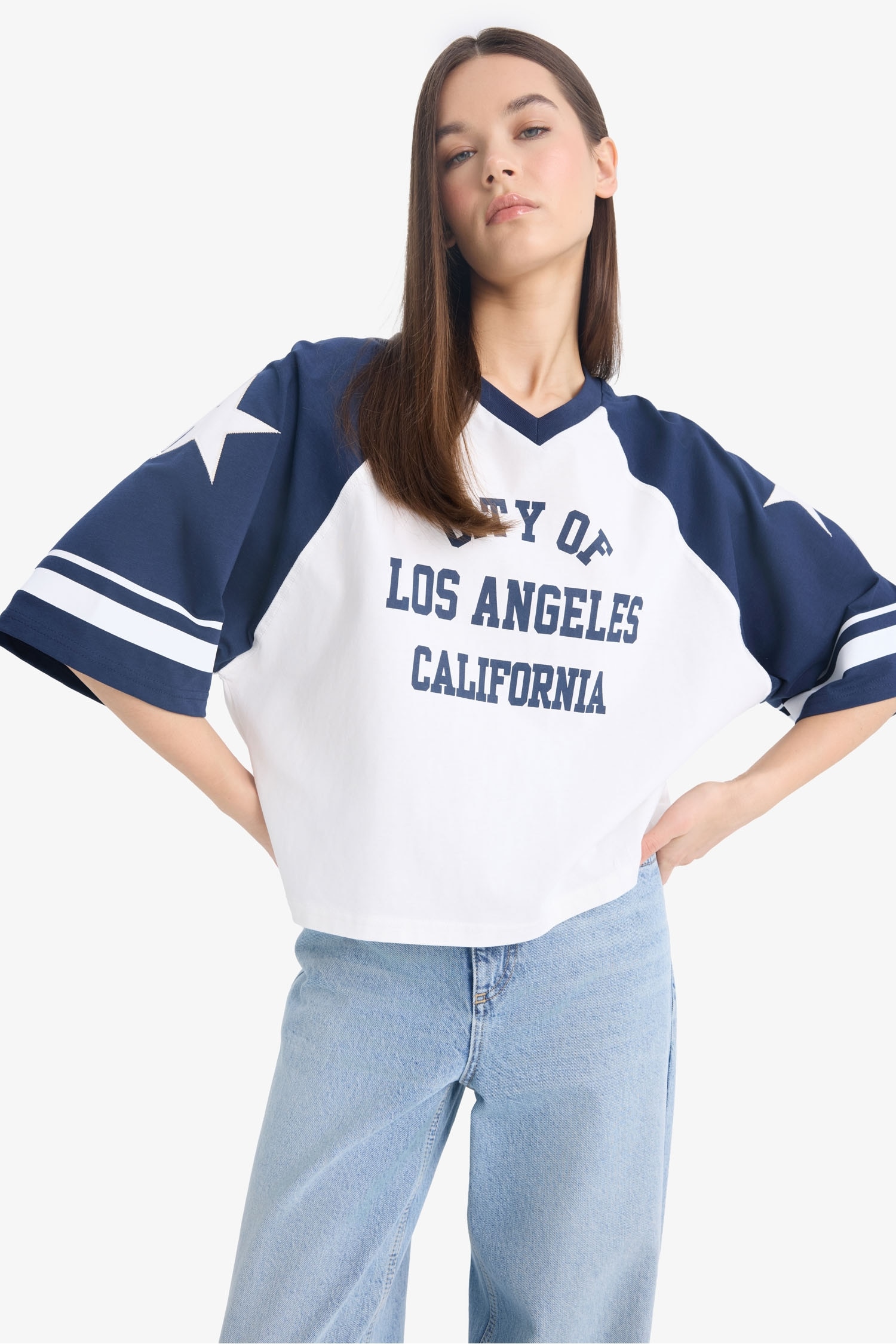 Loose Fit Crew Neck Printed Short Sleeve T-Shirt