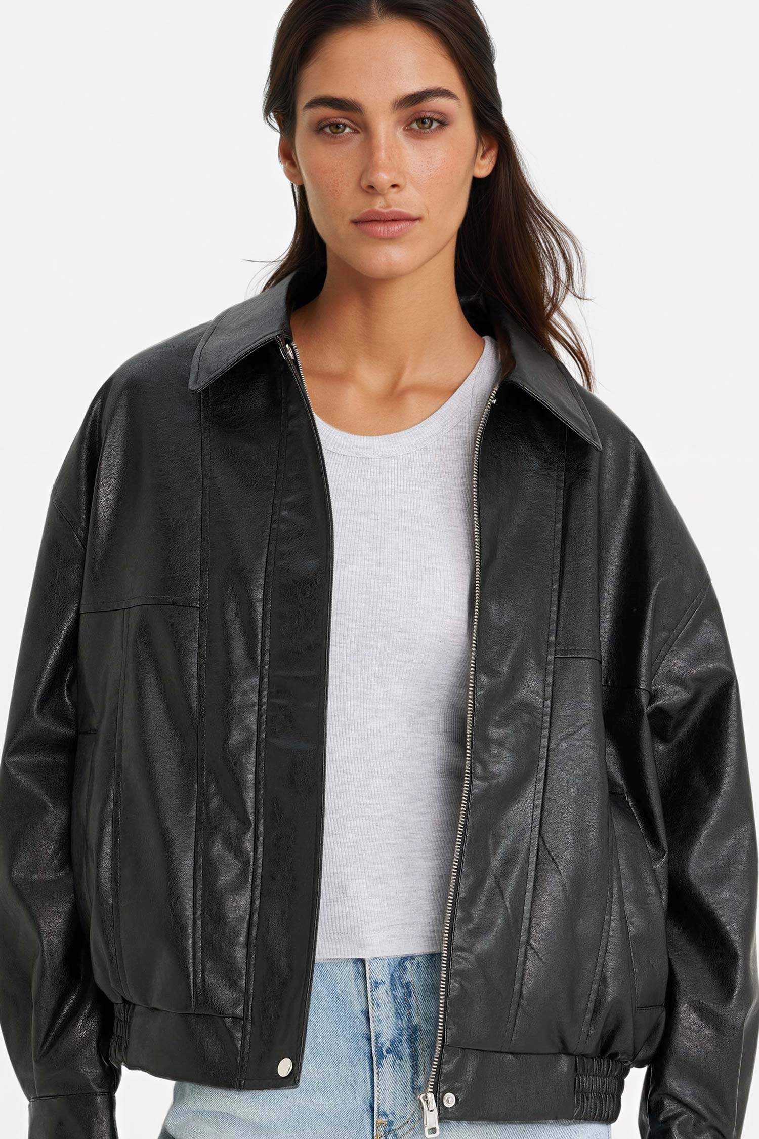 جاكيت جلد صناعي داد فيت بياخة بولو