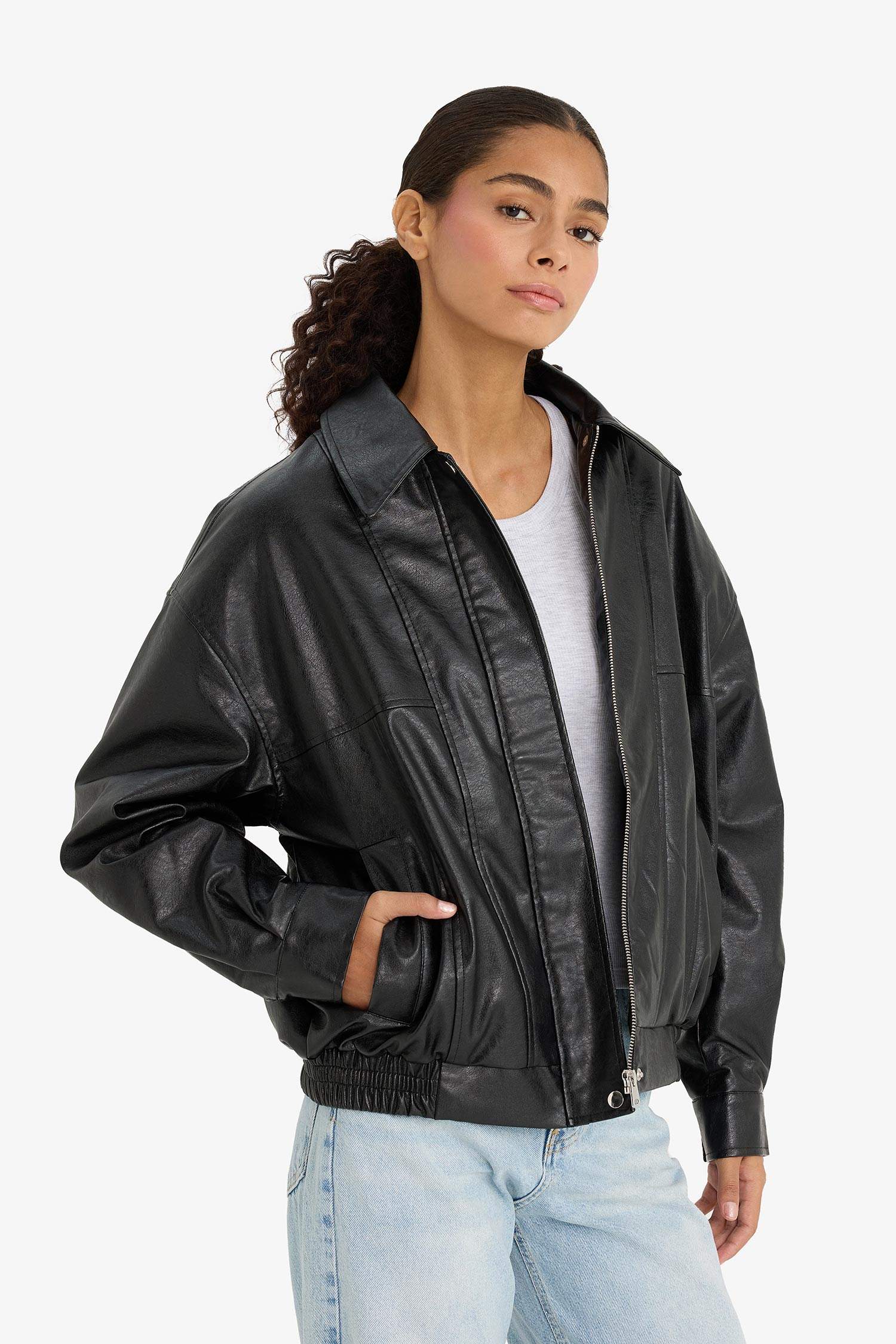 Dad Fit Polo Yaka Suni Deri Mont