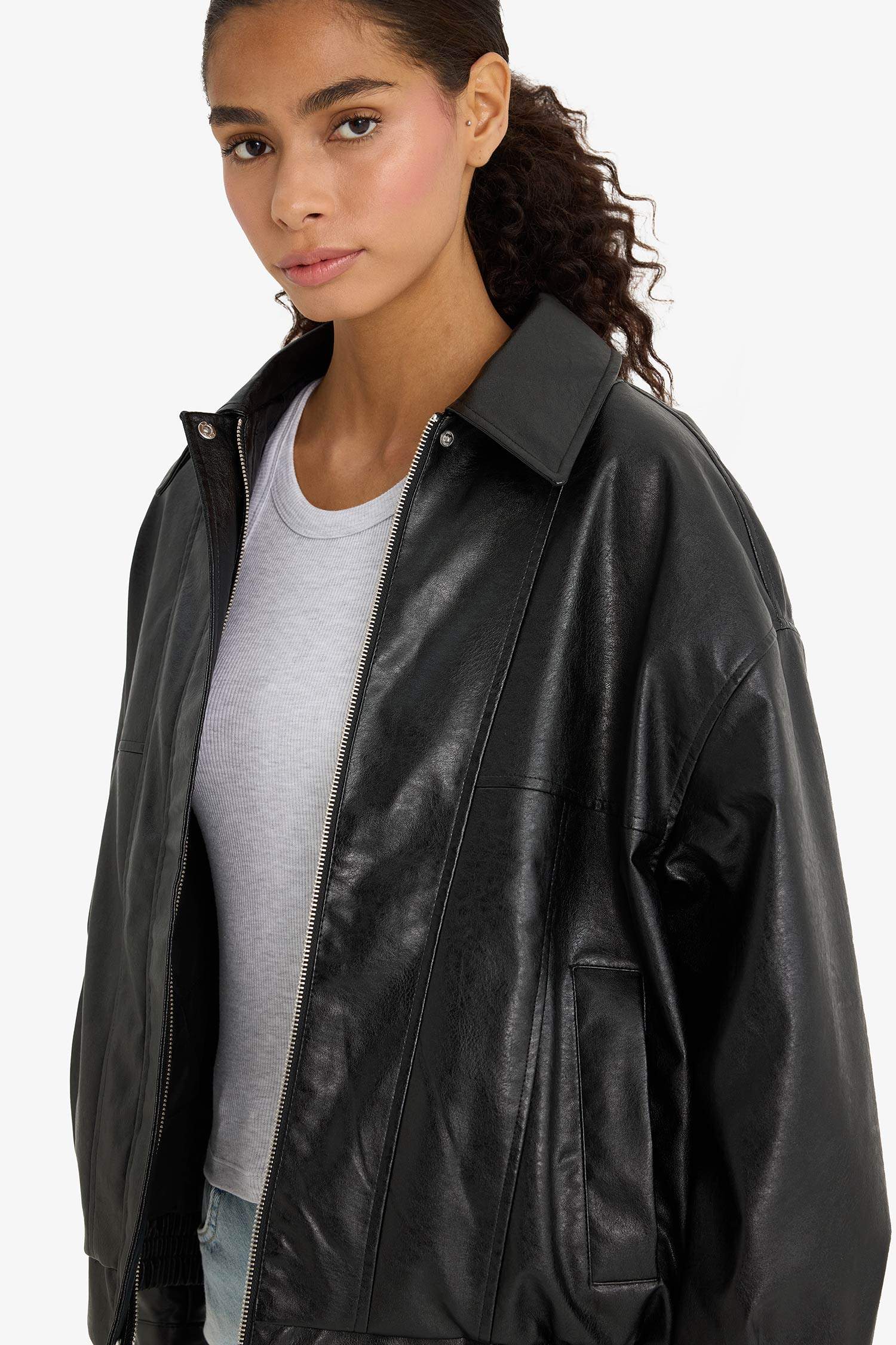 Dad Fit Polo Yaka Suni Deri Mont