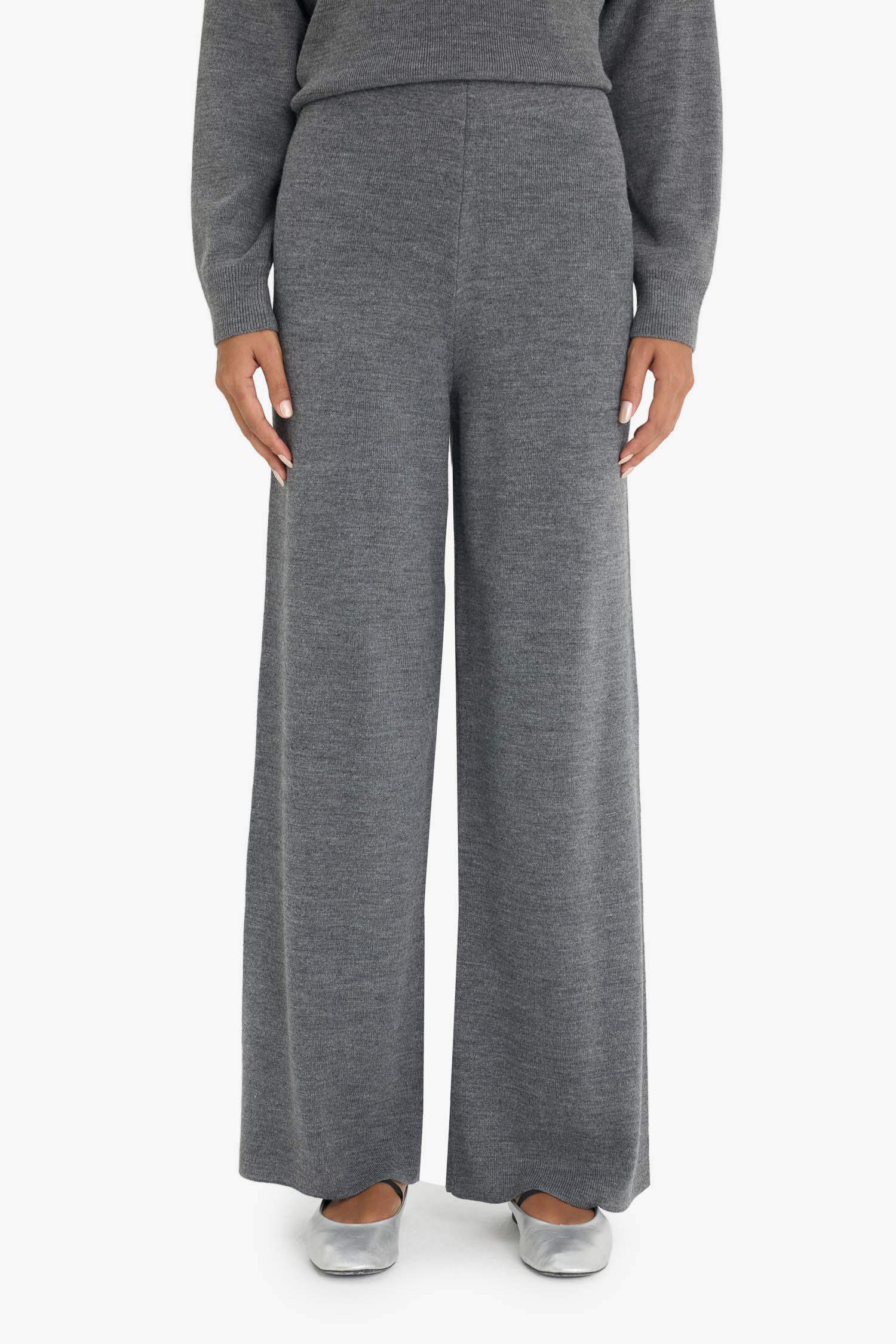 Wide Leg Geniş Bol Paça Triko Pantolon