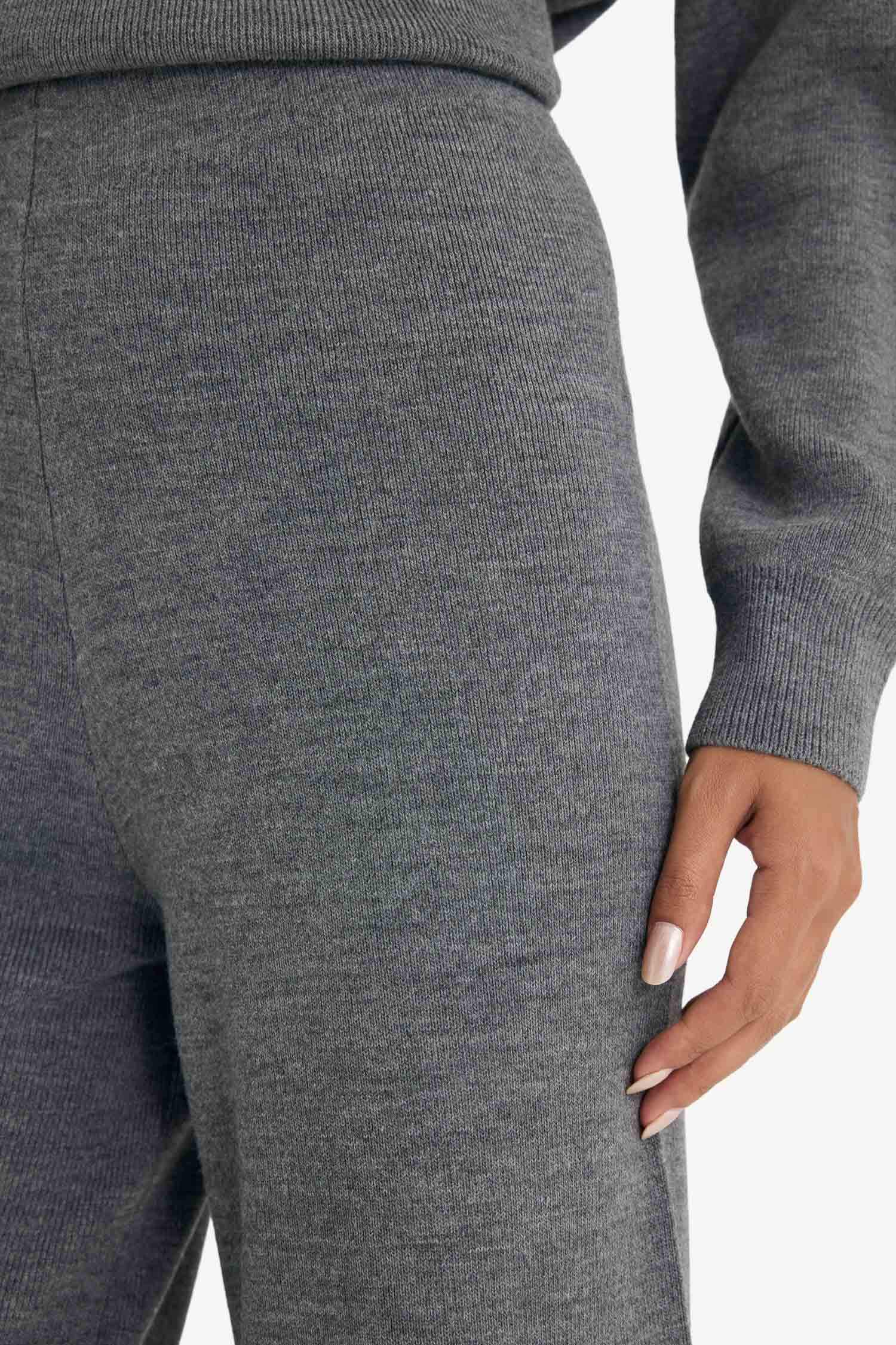 Wide Leg Geniş Bol Paça Triko Pantolon