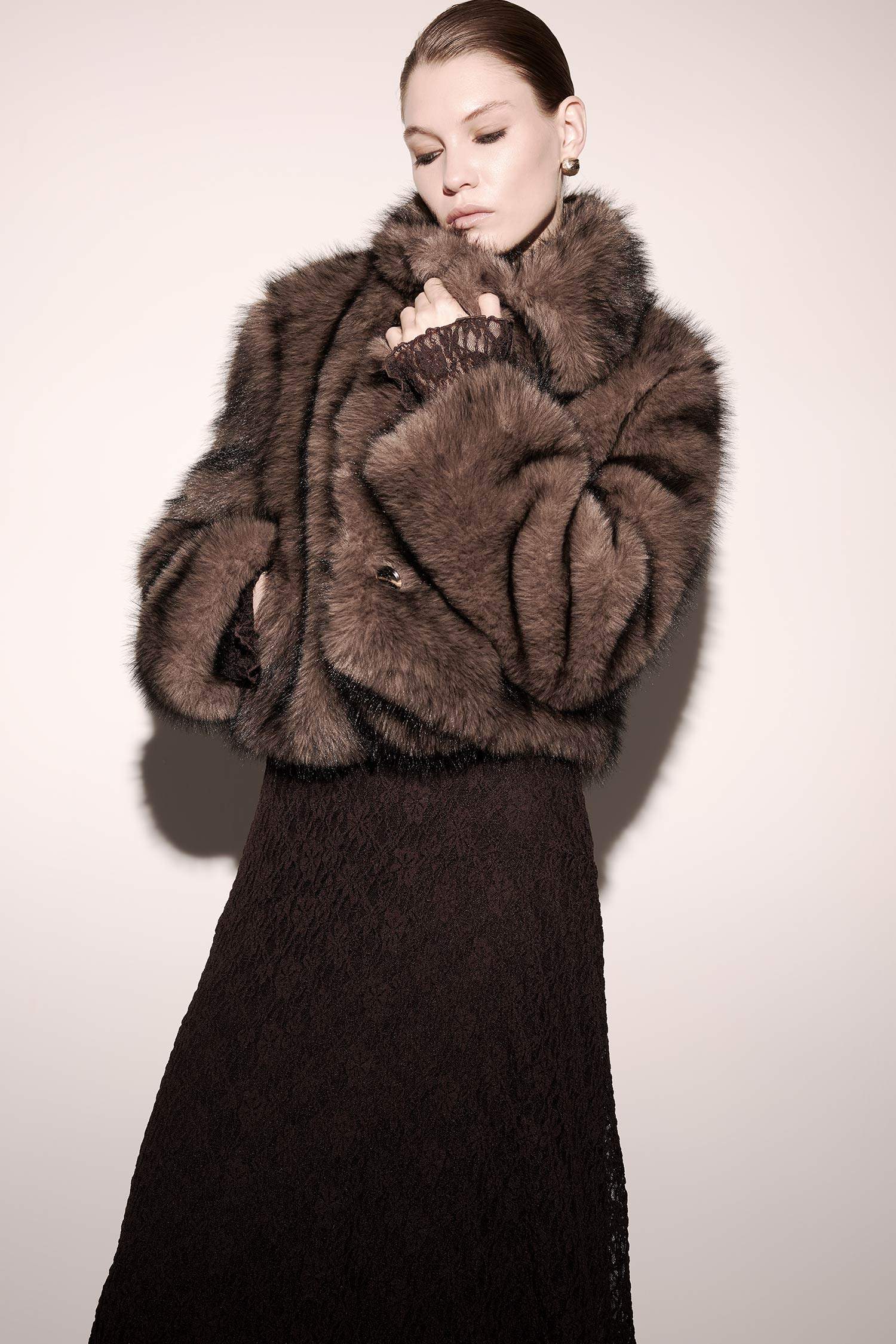 Regular Fit Faux Fur Jacket