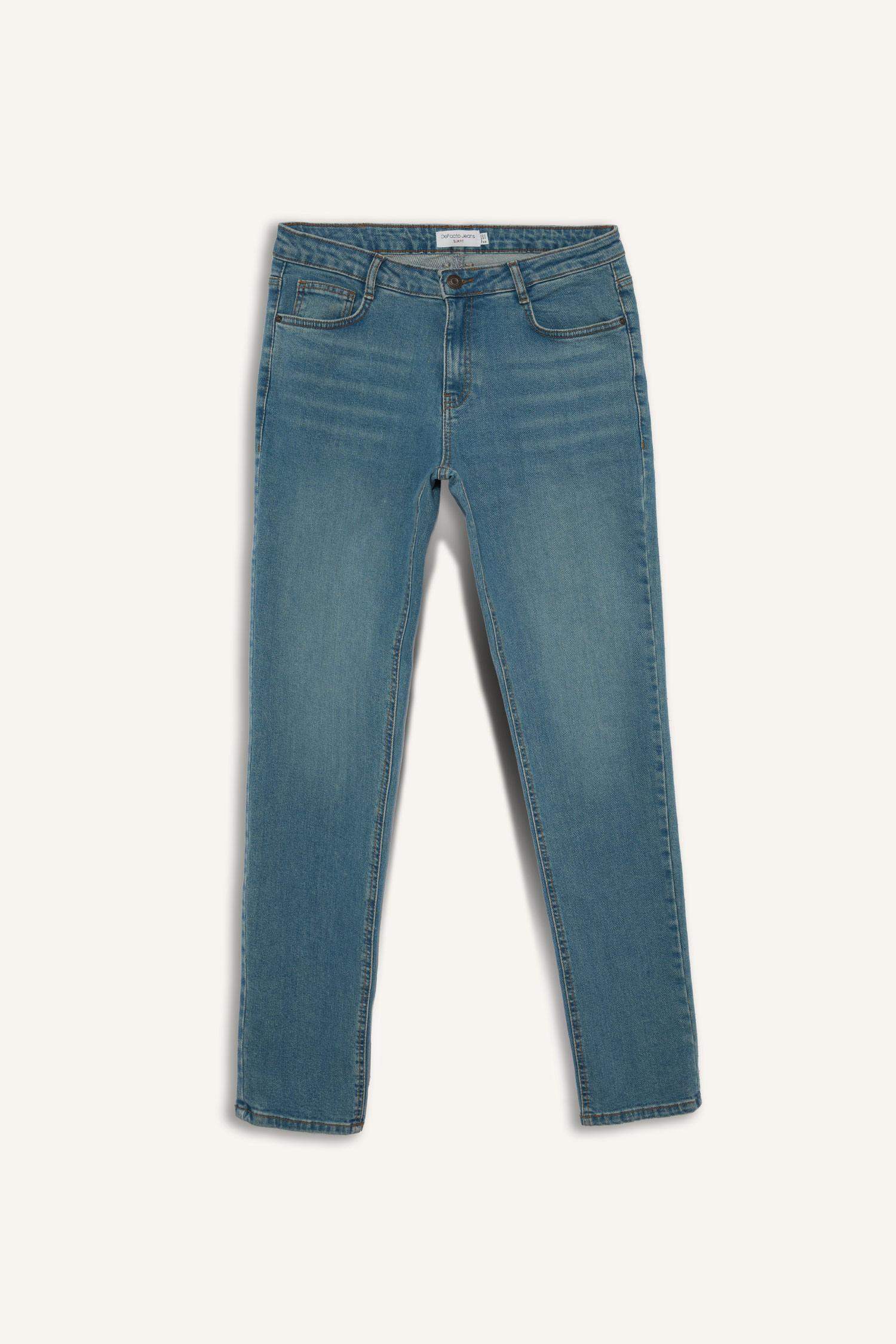 بنطرون جينز بيدرو سليم فيت وخصر عادي