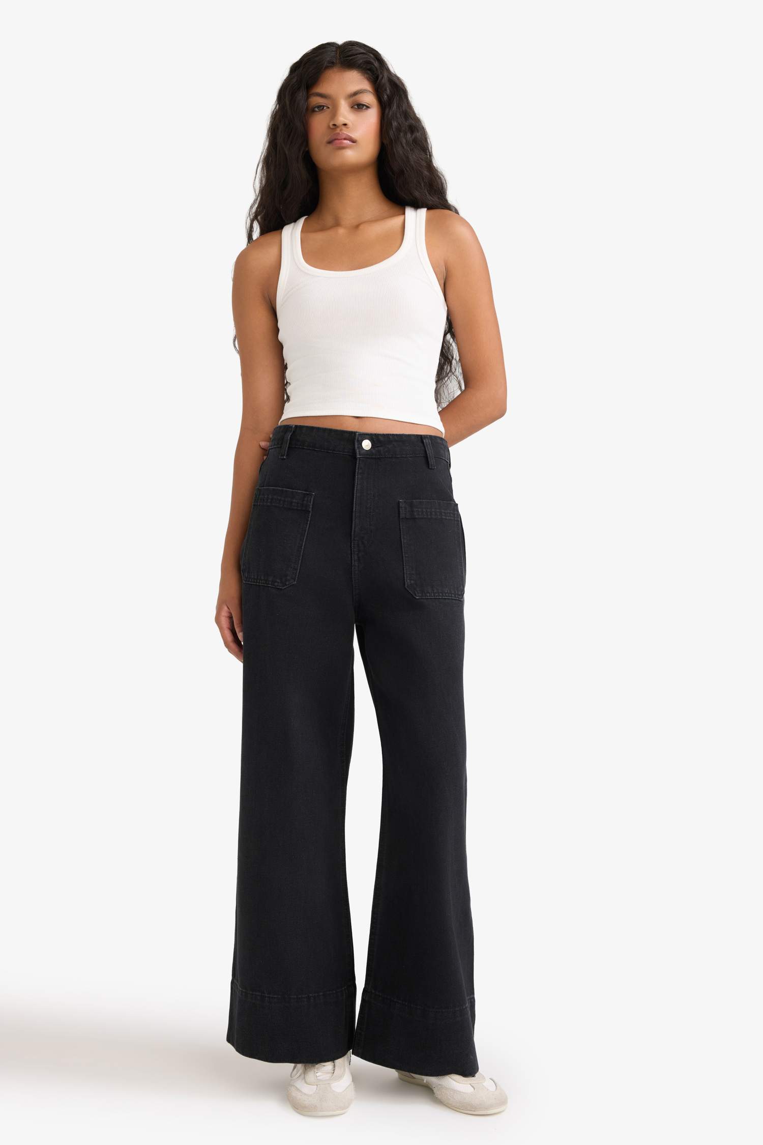 Wide Leg High Waist Ankle Length Jeans