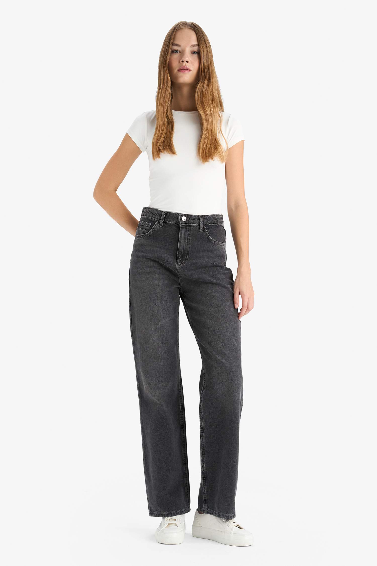 90's Wide Leg Yüksek Bel Uzun Jean Pantolon