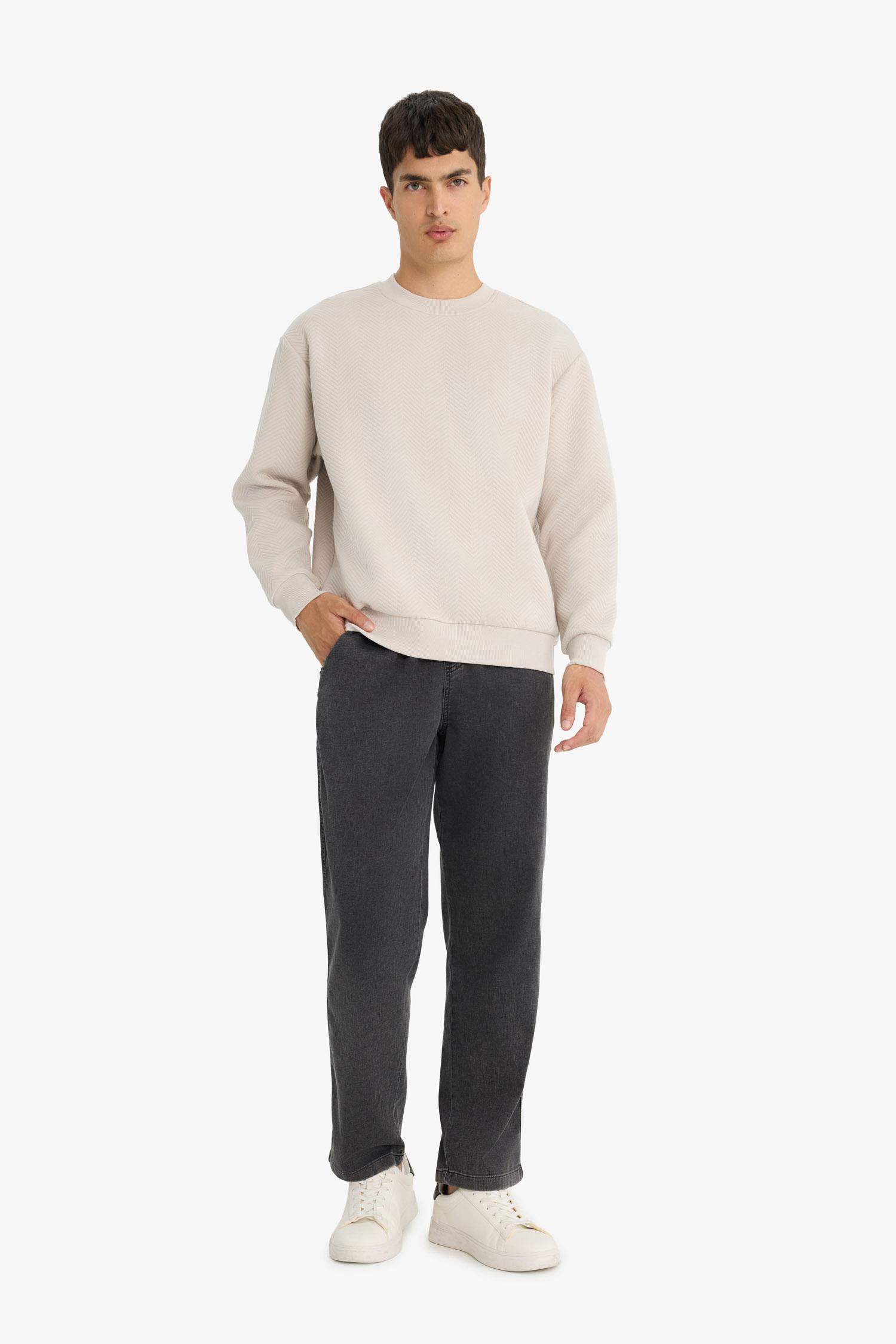 Wide Leg Beli Bağcıklı Lastikli Geniş Paça Jean Kar Yıkamalı Pantolon