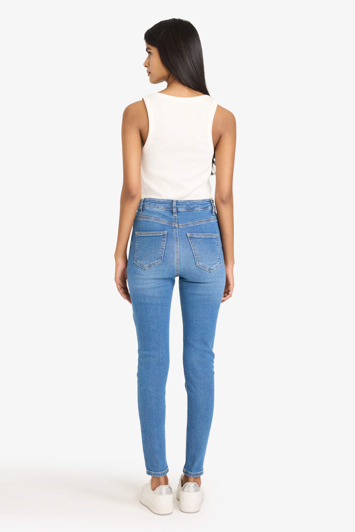 Skinny Fit Yüksek Bel Bilek Boy Jean Pantolon