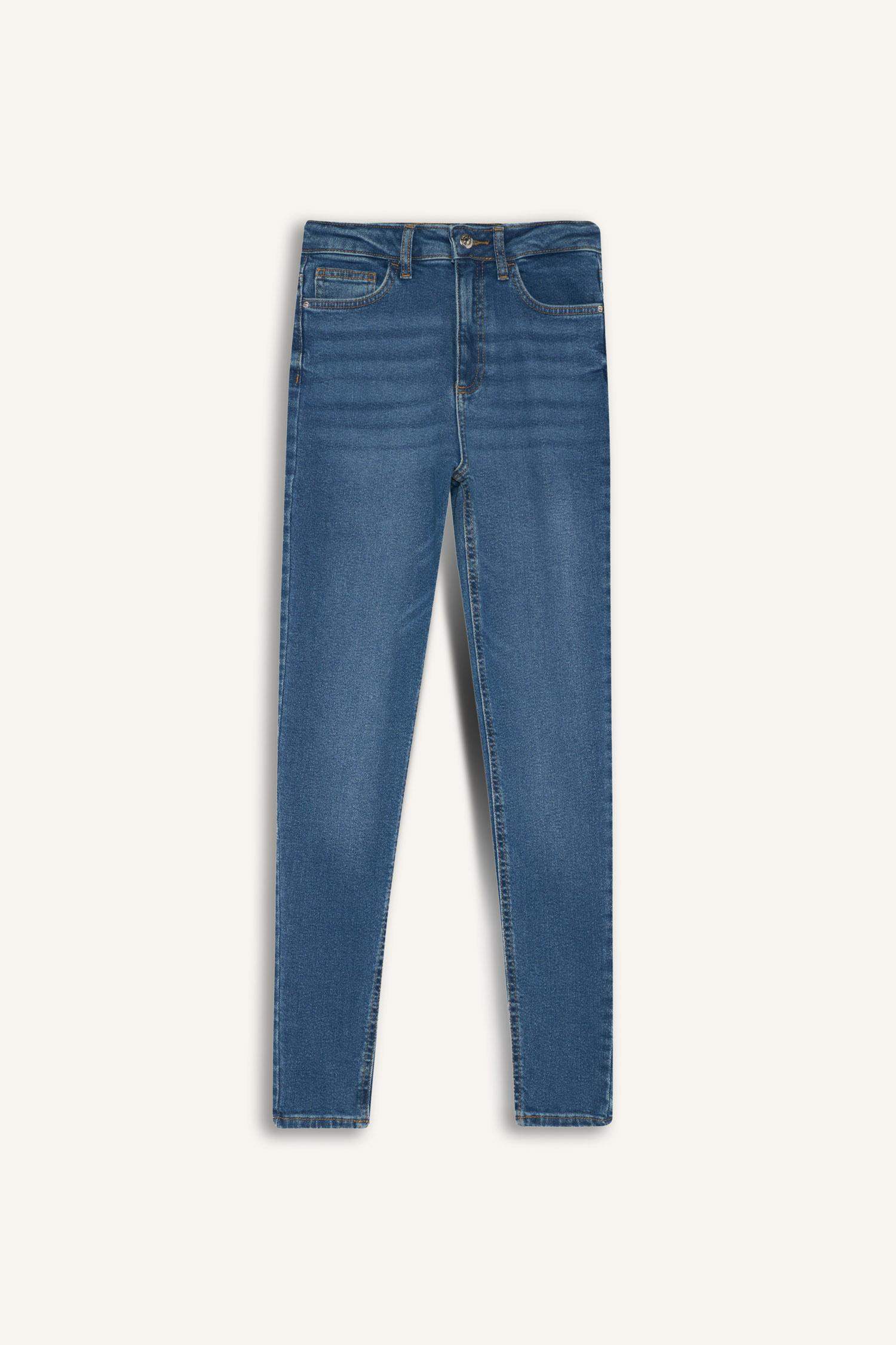 Skinny Fit Yüksek Bel Bilek Boy Jean Pantolon