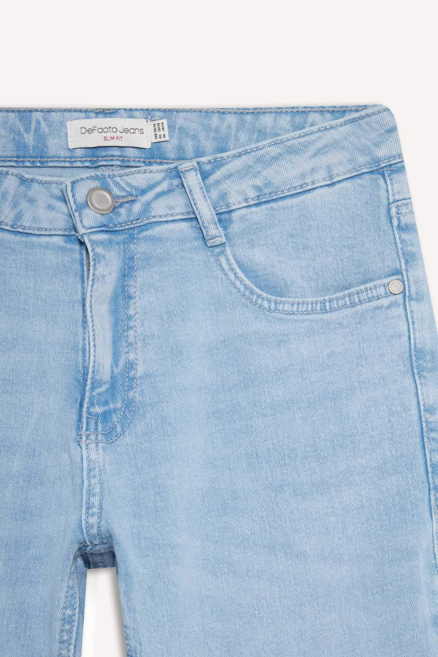 Pedro Slim Fit Dar Kalıp Normal Bel Dar Paça Jean Pantolon