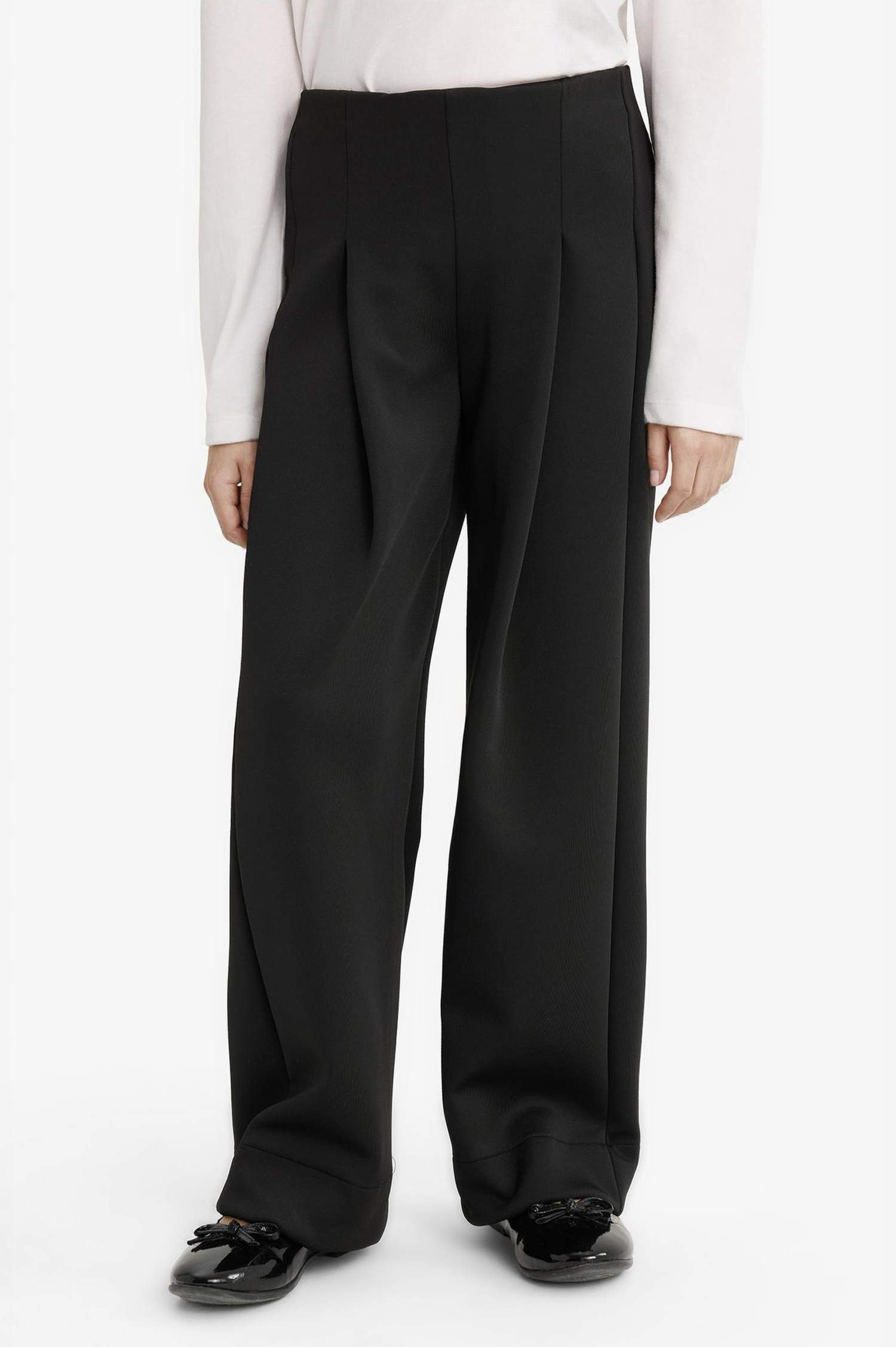 بنطرون بناتي قماش سكوبا قصة مريحة