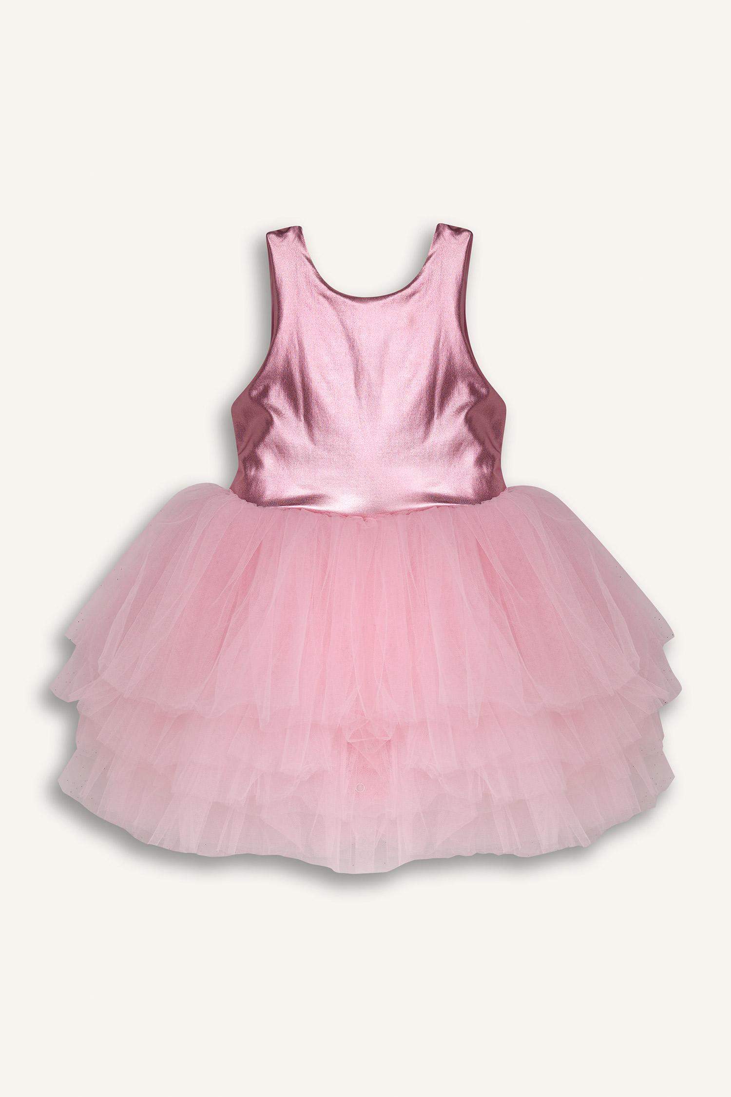 Le Mabelle x DeFacto Kız Bebek Askılı Tütü Etekli Elbise