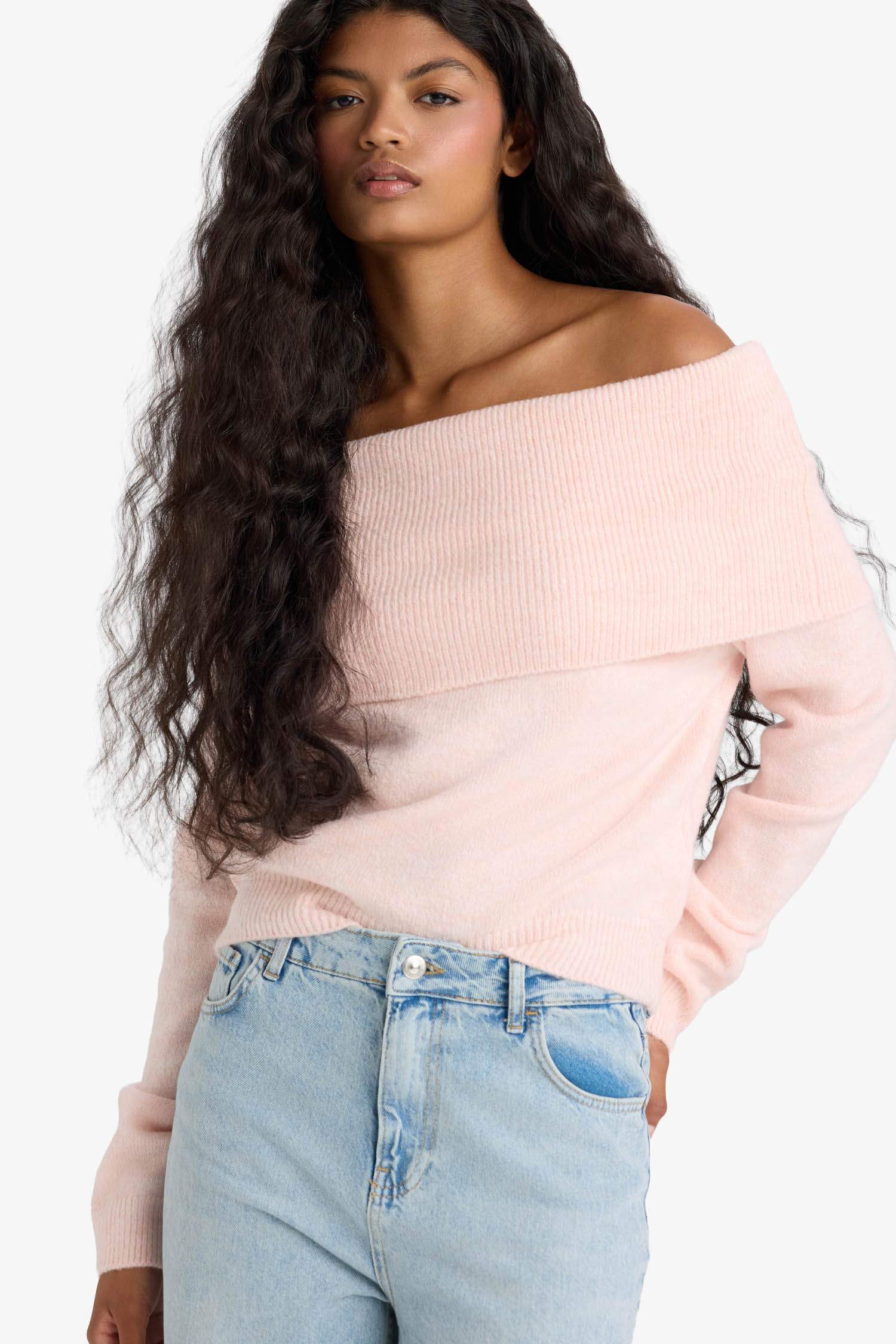 Regular Fit Strapless Knitwear Pullover