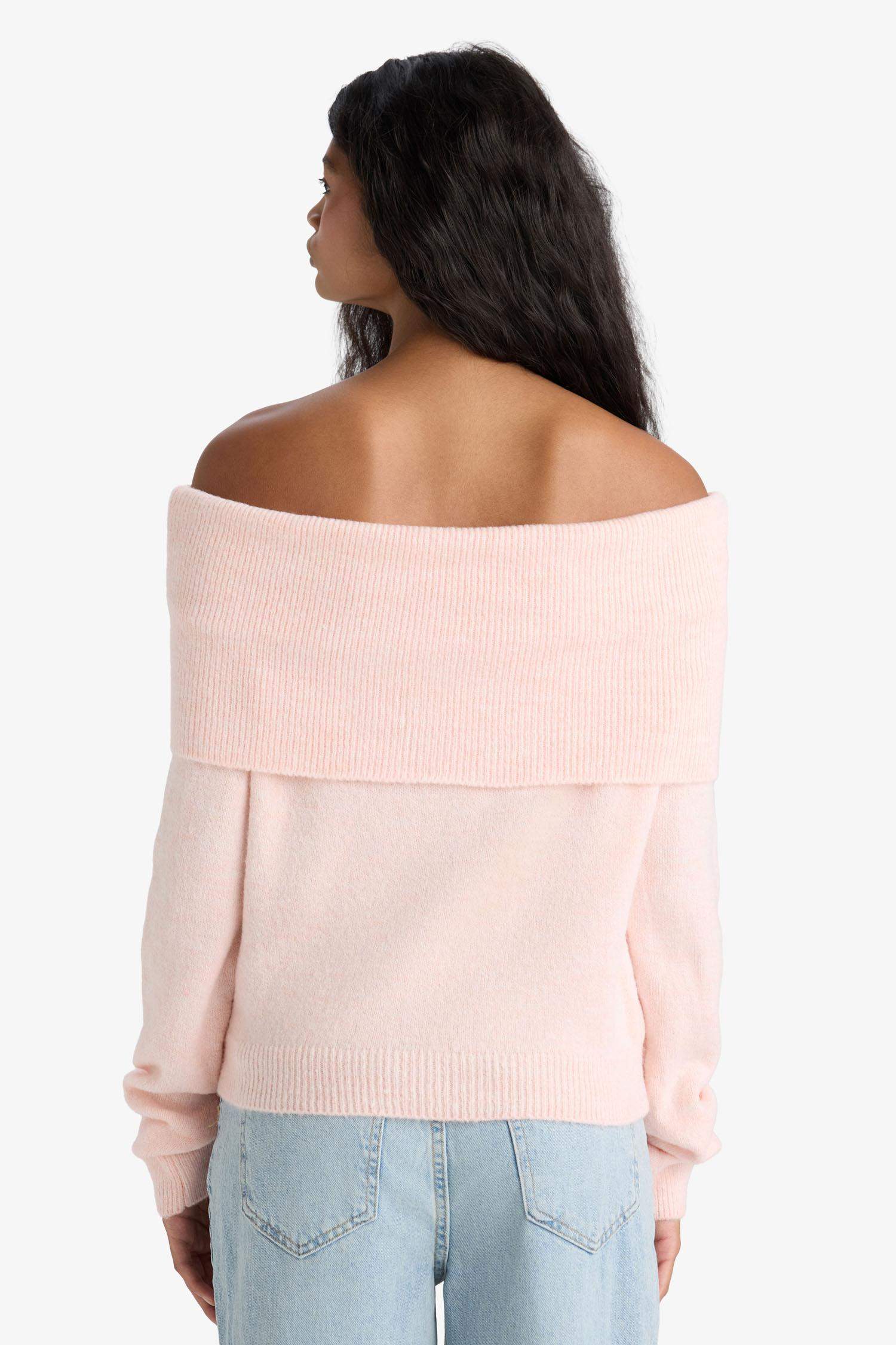 Regular Fit Strapless Knitwear Pullover