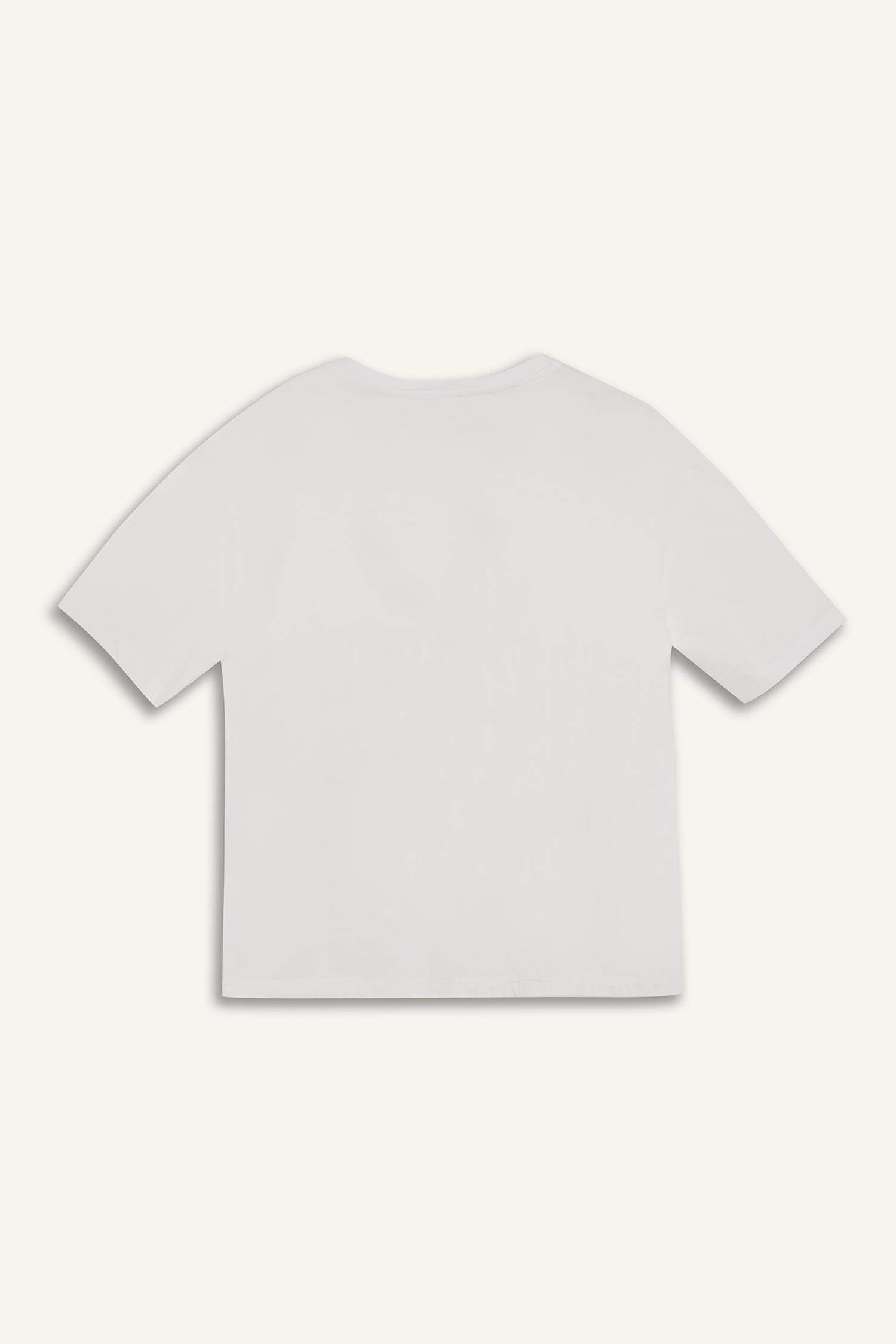 Relax Fit Crew Neck Girl Printed Cotton T-Shirt