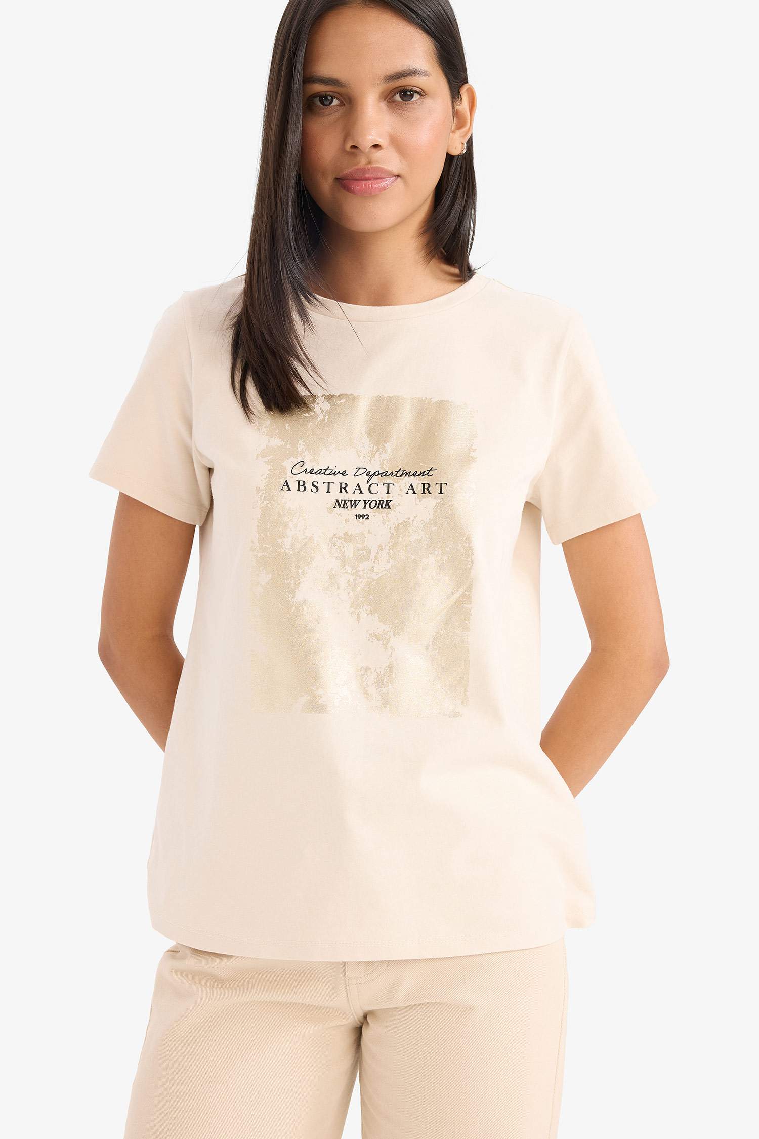 تيشيرت نص ردن قصة عادية بياخة مستديرة