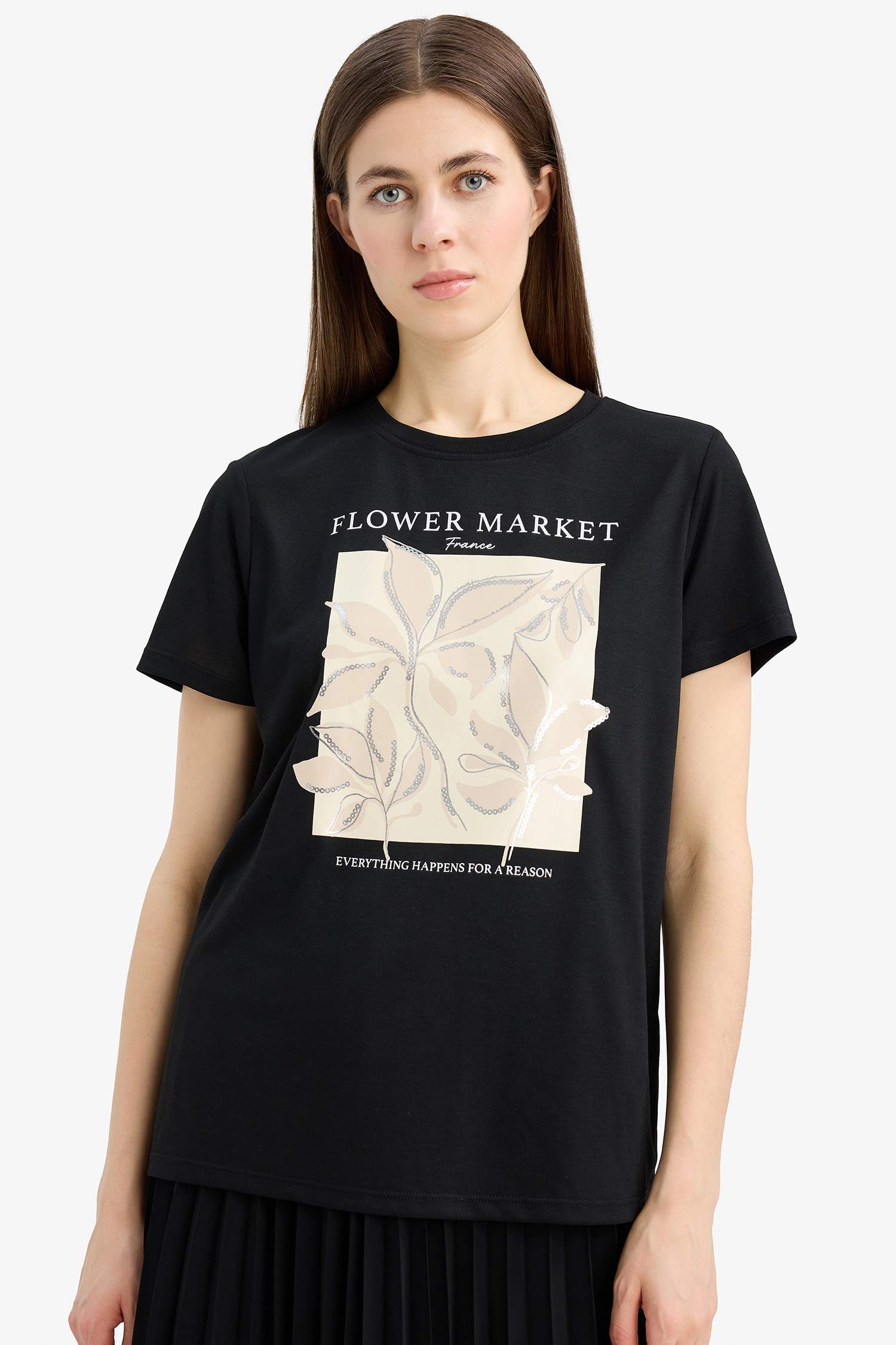 Regular Fit Crew Neck Floral T-Shirt