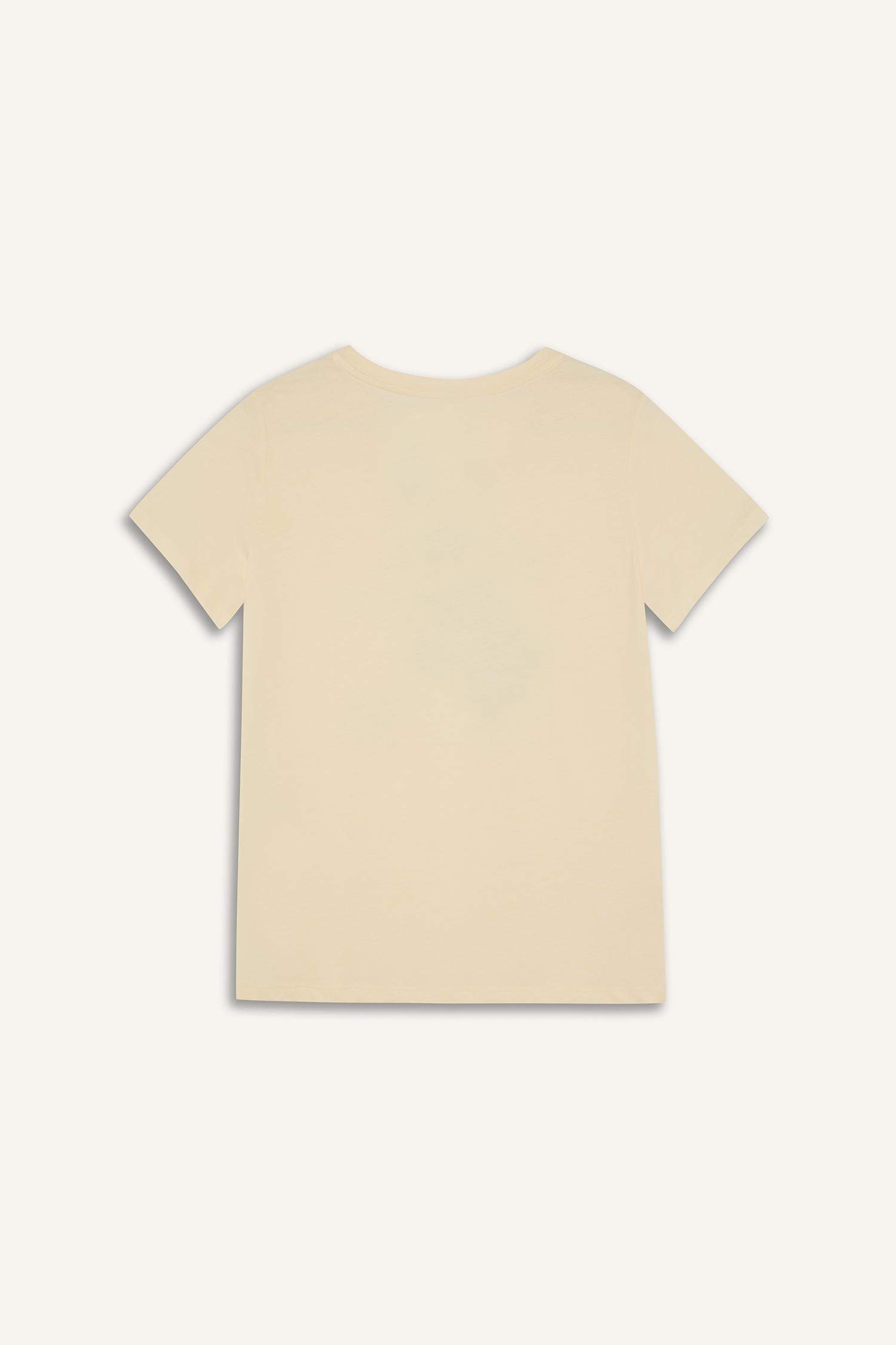 Regular Fit Crew Neck Photo Floral Cotton T-Shirt