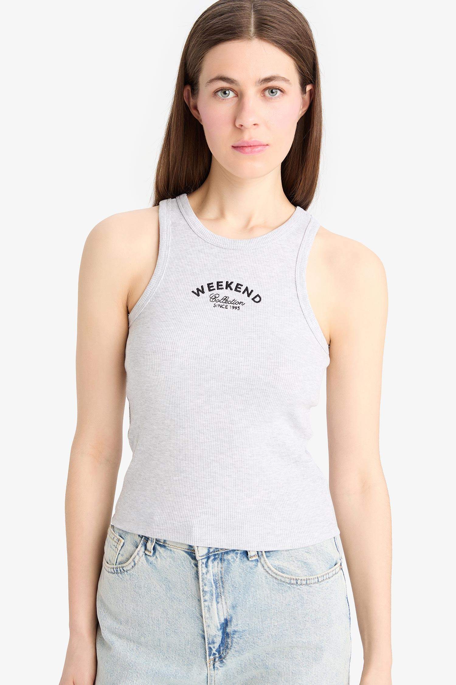 Slogan Camisole Halter Collar Tank Top