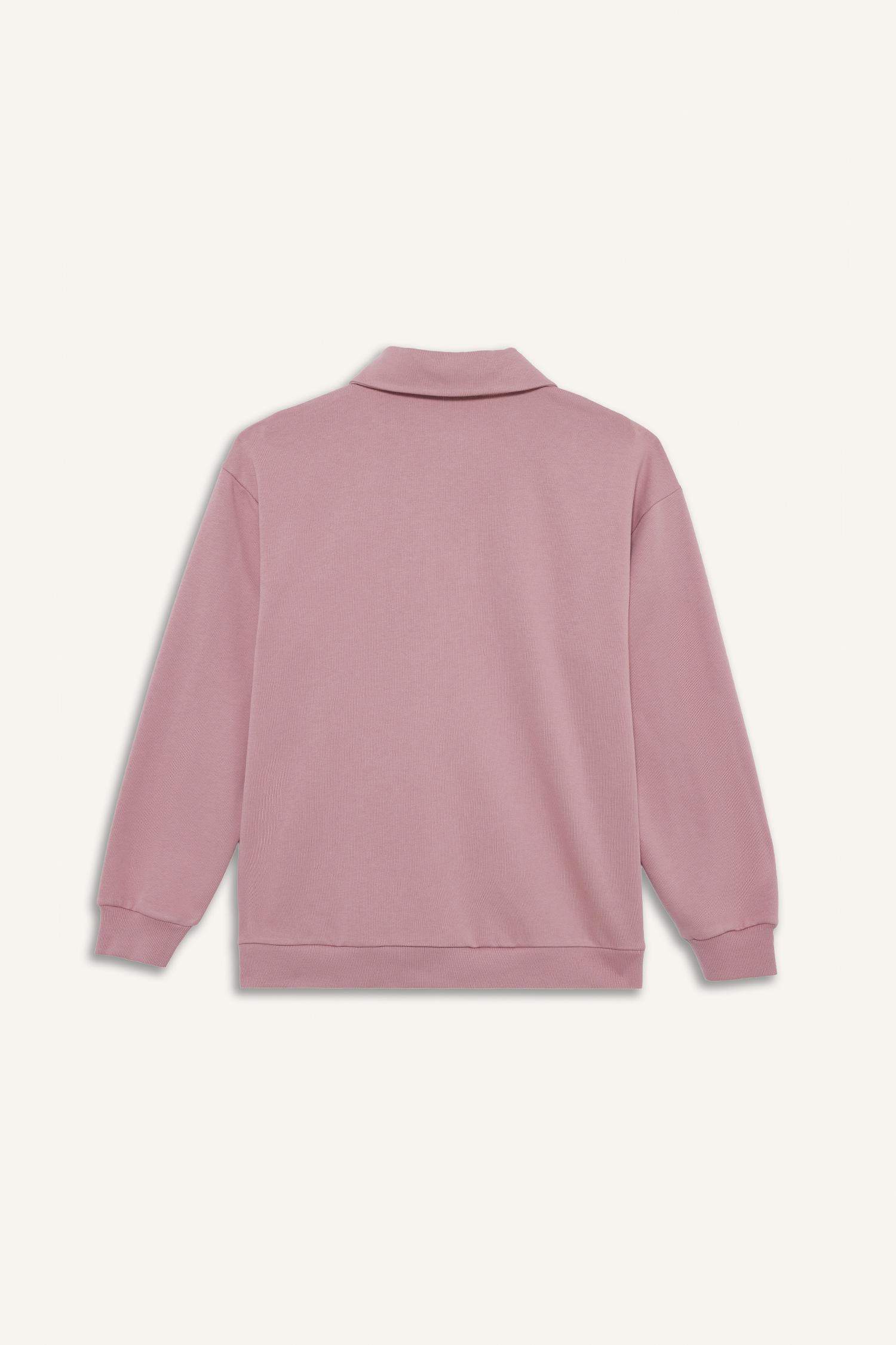 سويت شيرت طويل تقيل قصة عادية بياخة بولو وبطانة ناعمة