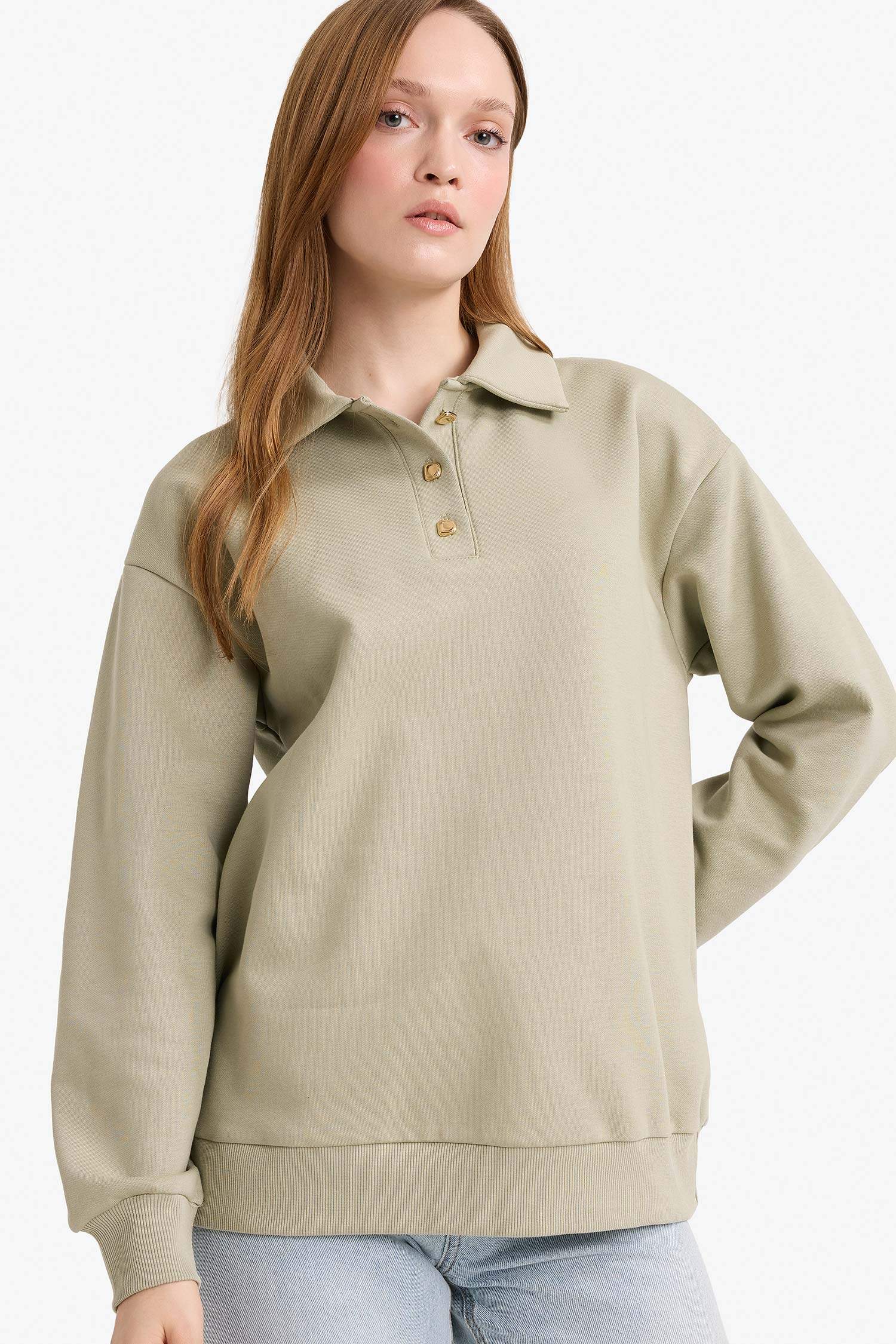 Regular Fit Polo Neck Soft Inside Thick Fabric Tunic