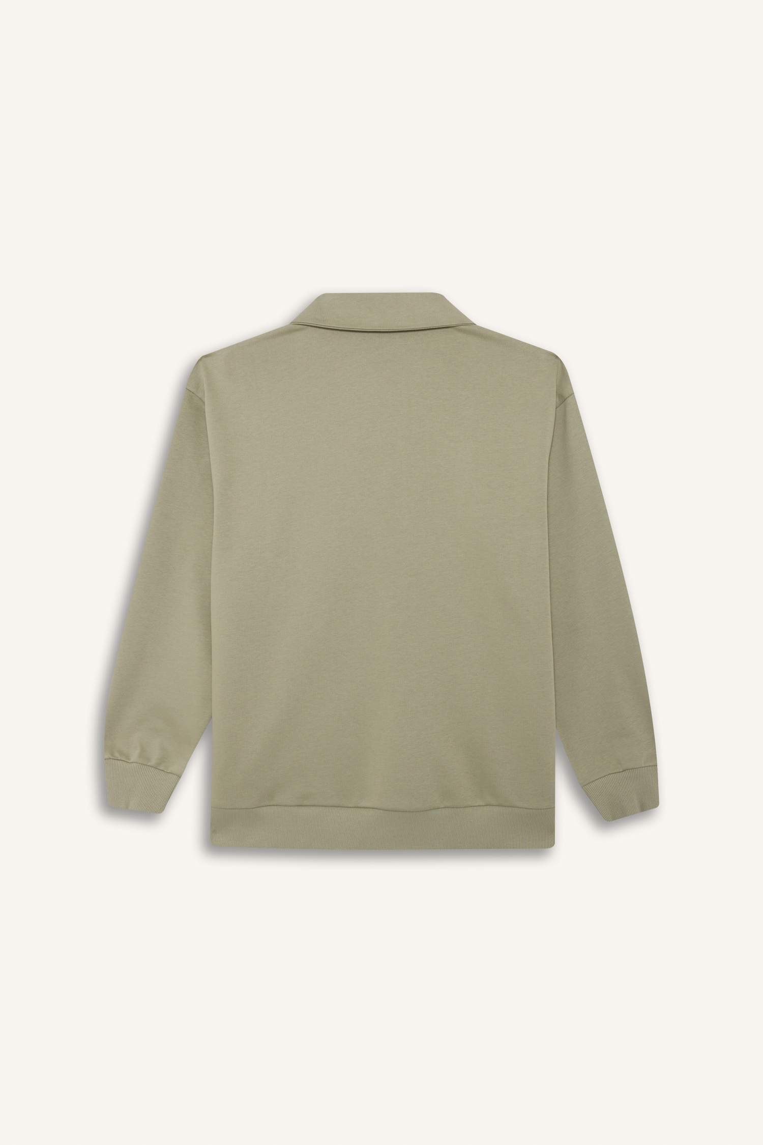 Regular Fit Polo Yaka İçi Yumuşak Tüylü Kalın Sweatshirt Tunik