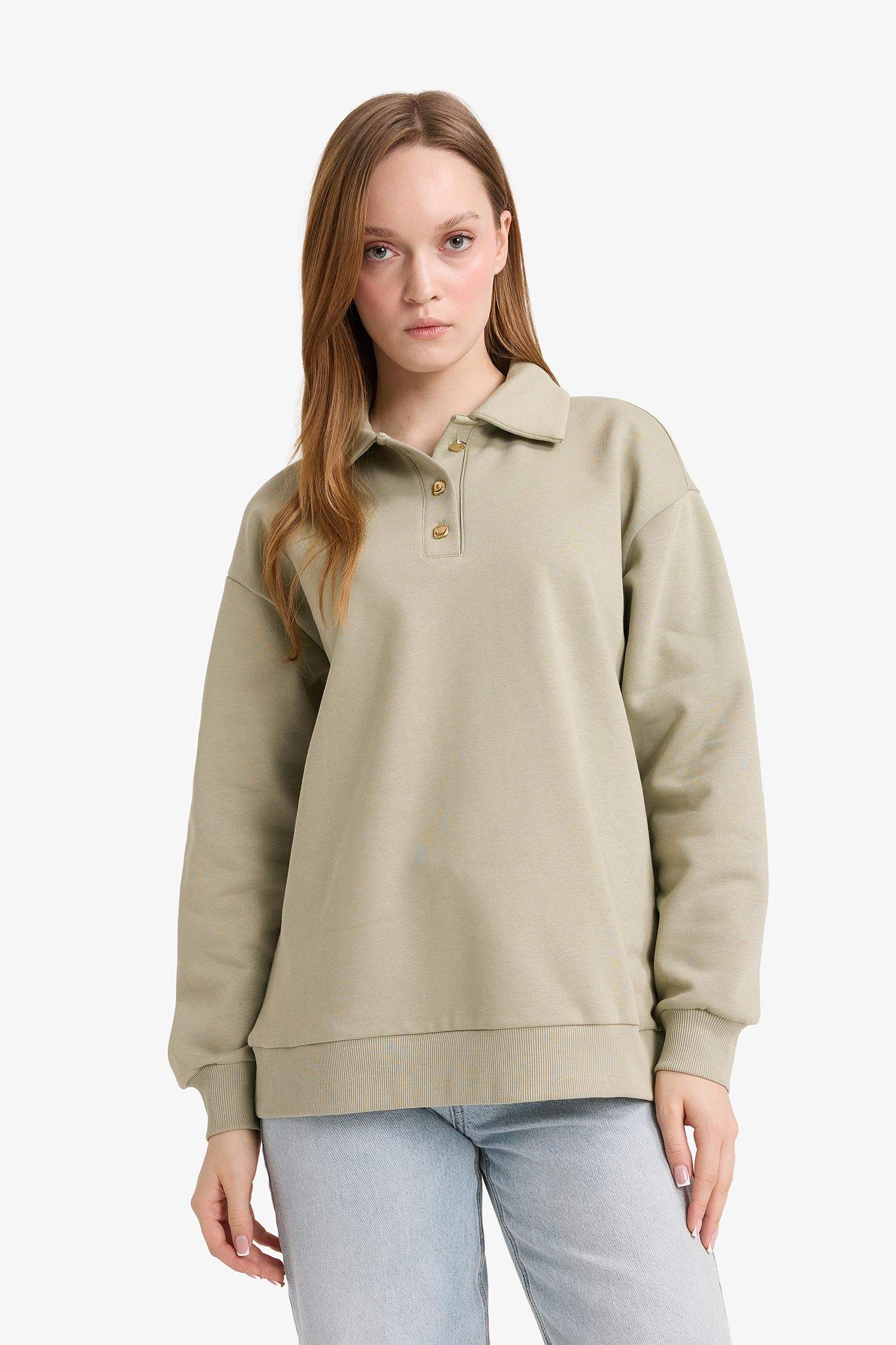 Regular Fit Polo Neck Soft Inside Thick Fabric Tunic