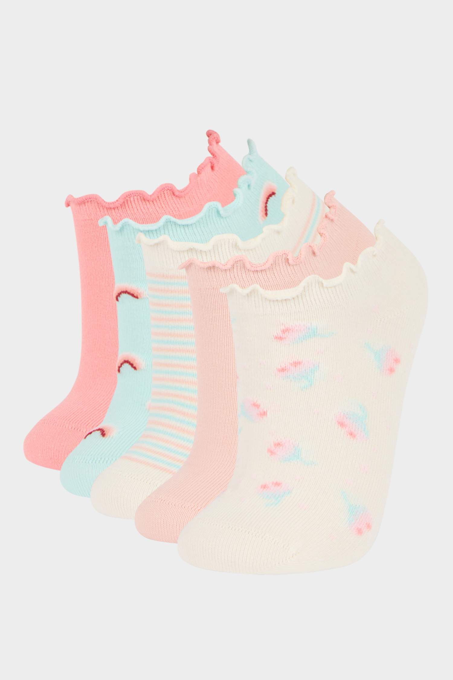 Kız Çocuk 5'li Pamuklu Patik Çorap