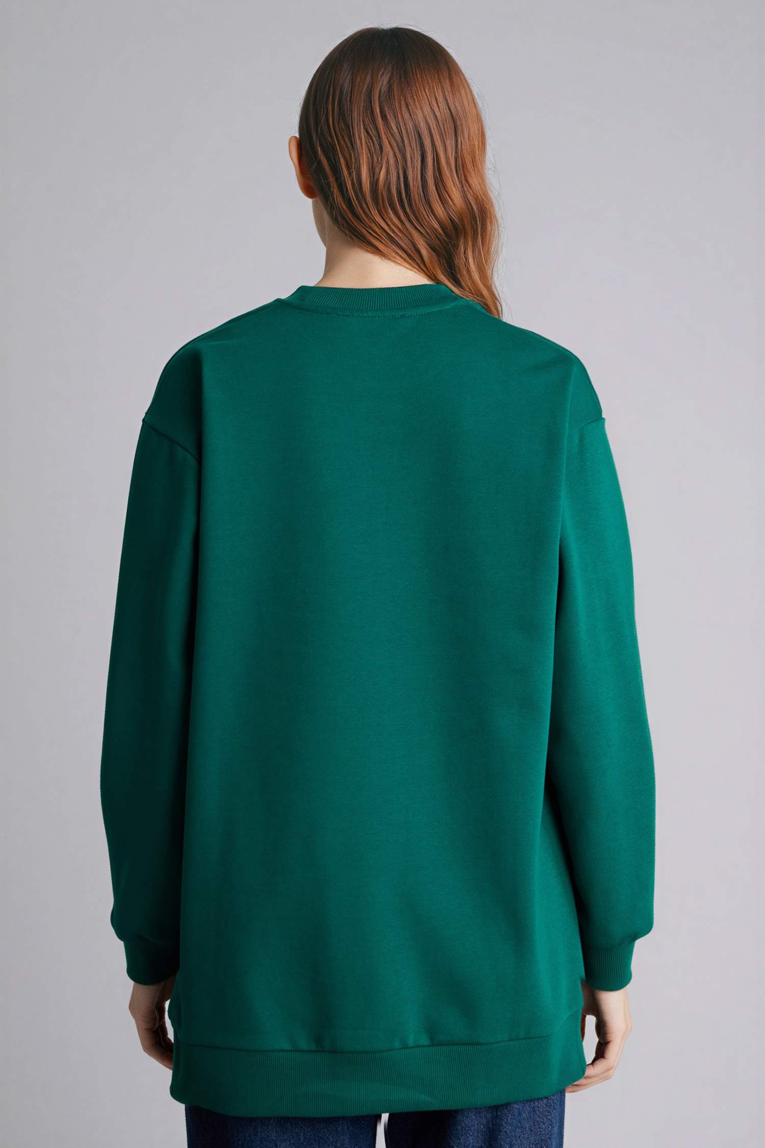 Regular Fit Crew Neck Printed Sweat Tunic