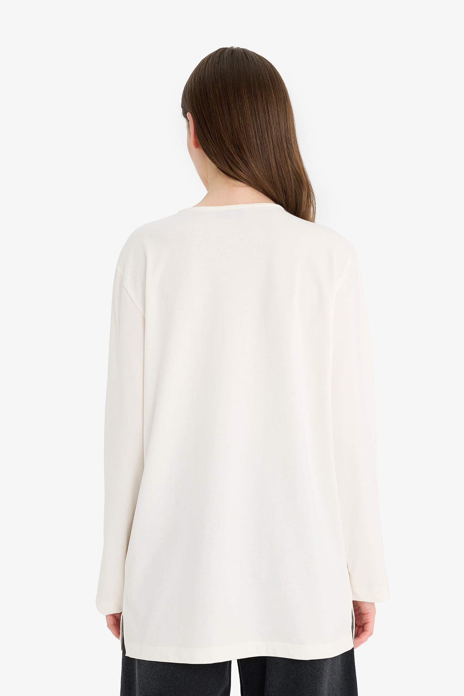 Regular Fit Bisiklet Yaka Uzun Kollu Tunik