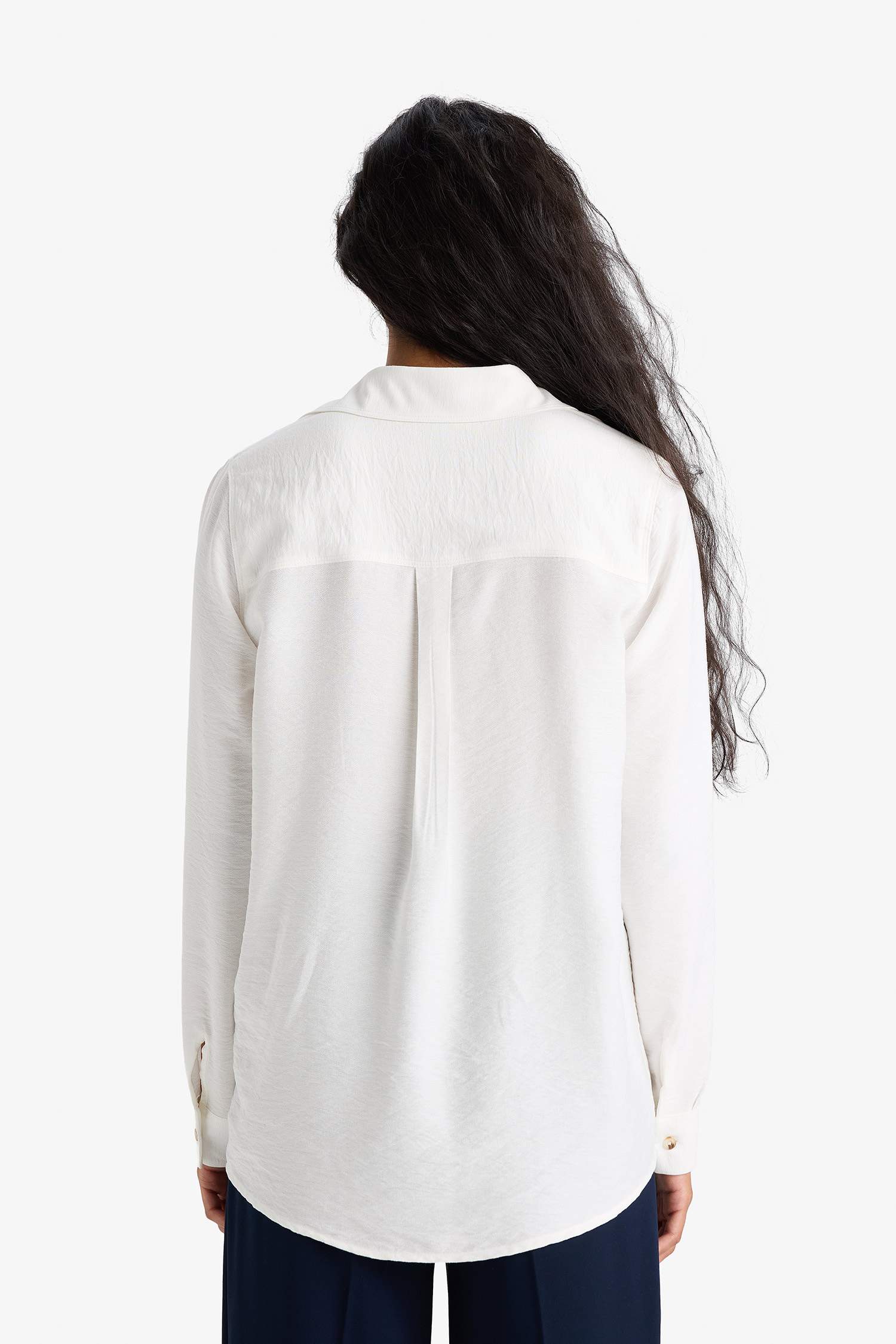 Regular Fit Shirt Collar Long Sleeve Shirt