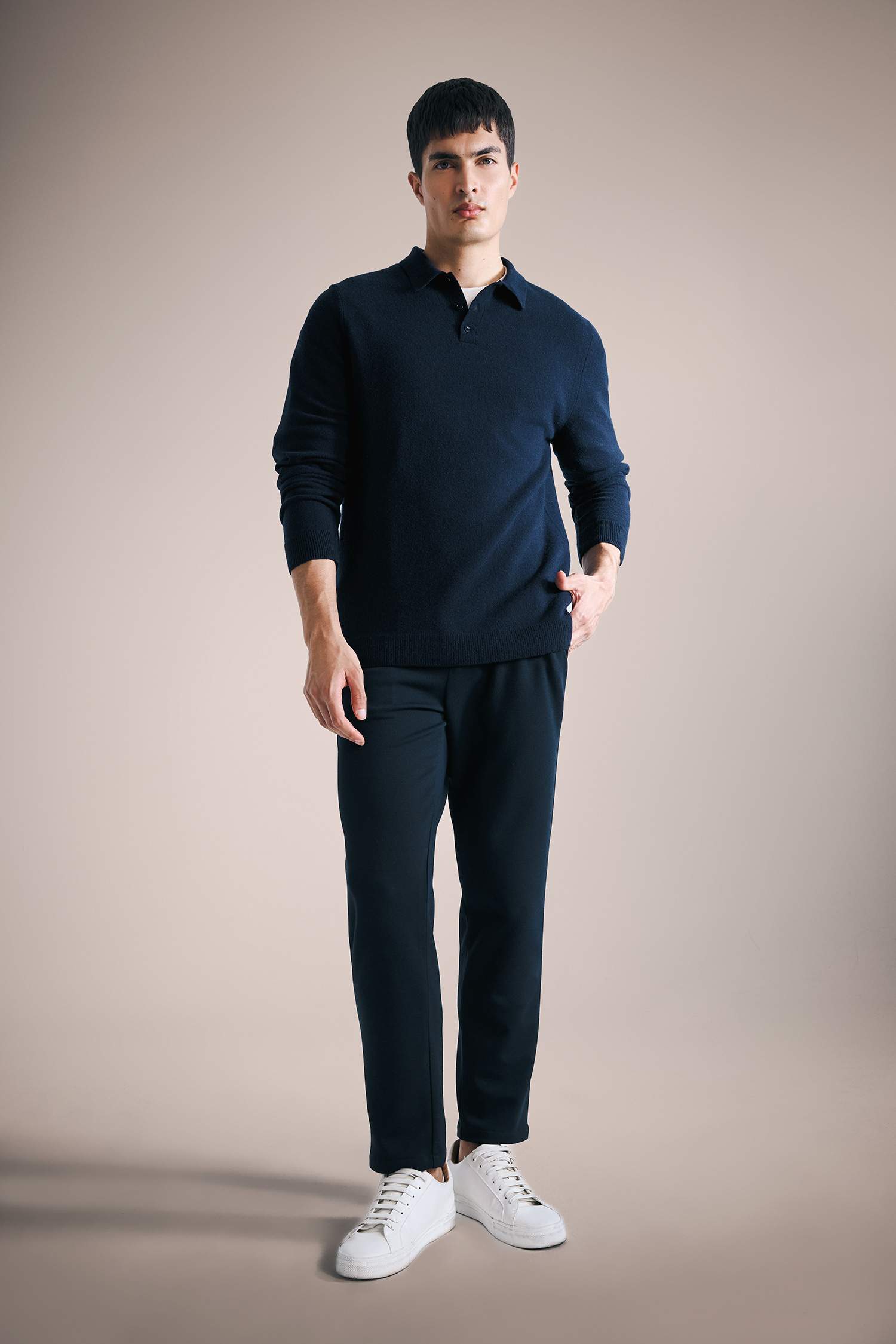 Standard Fit Polo Collar Knitwear Pullover