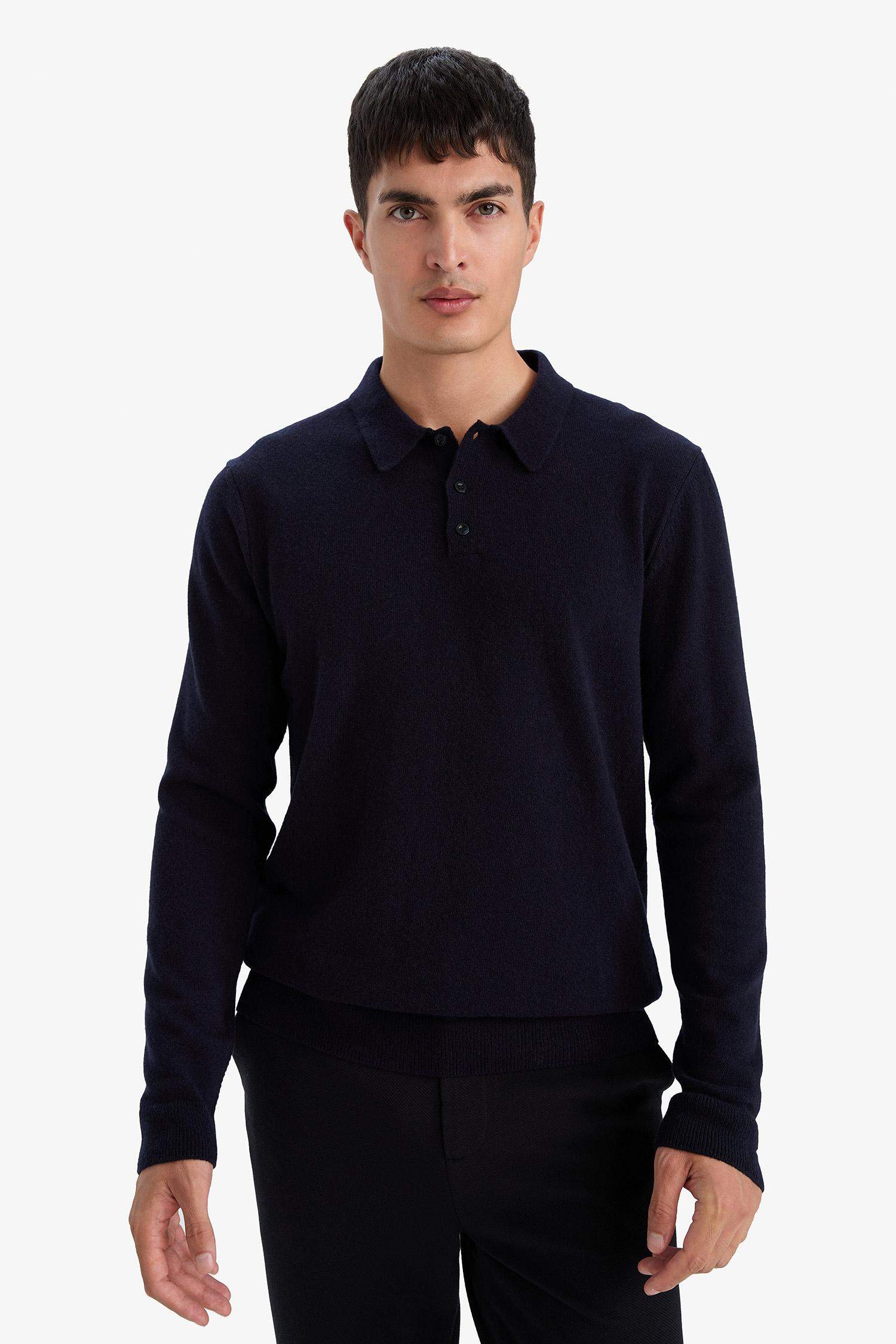 بلوز تريكو قصة عادية بياخة بولو