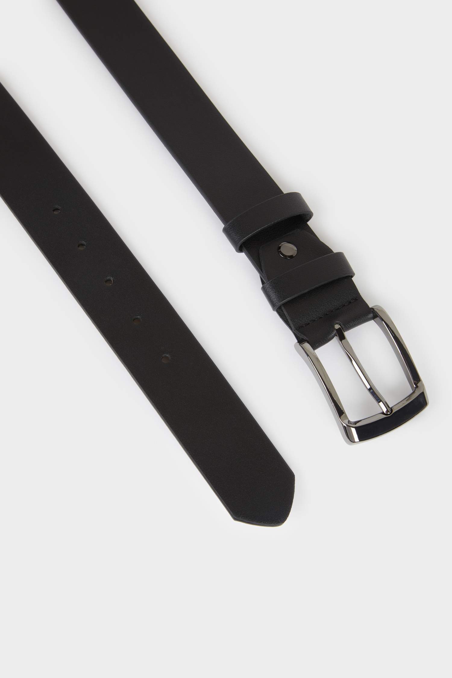 Erkek Dikdörtgen Toka Suni Deri Günlük Kemer