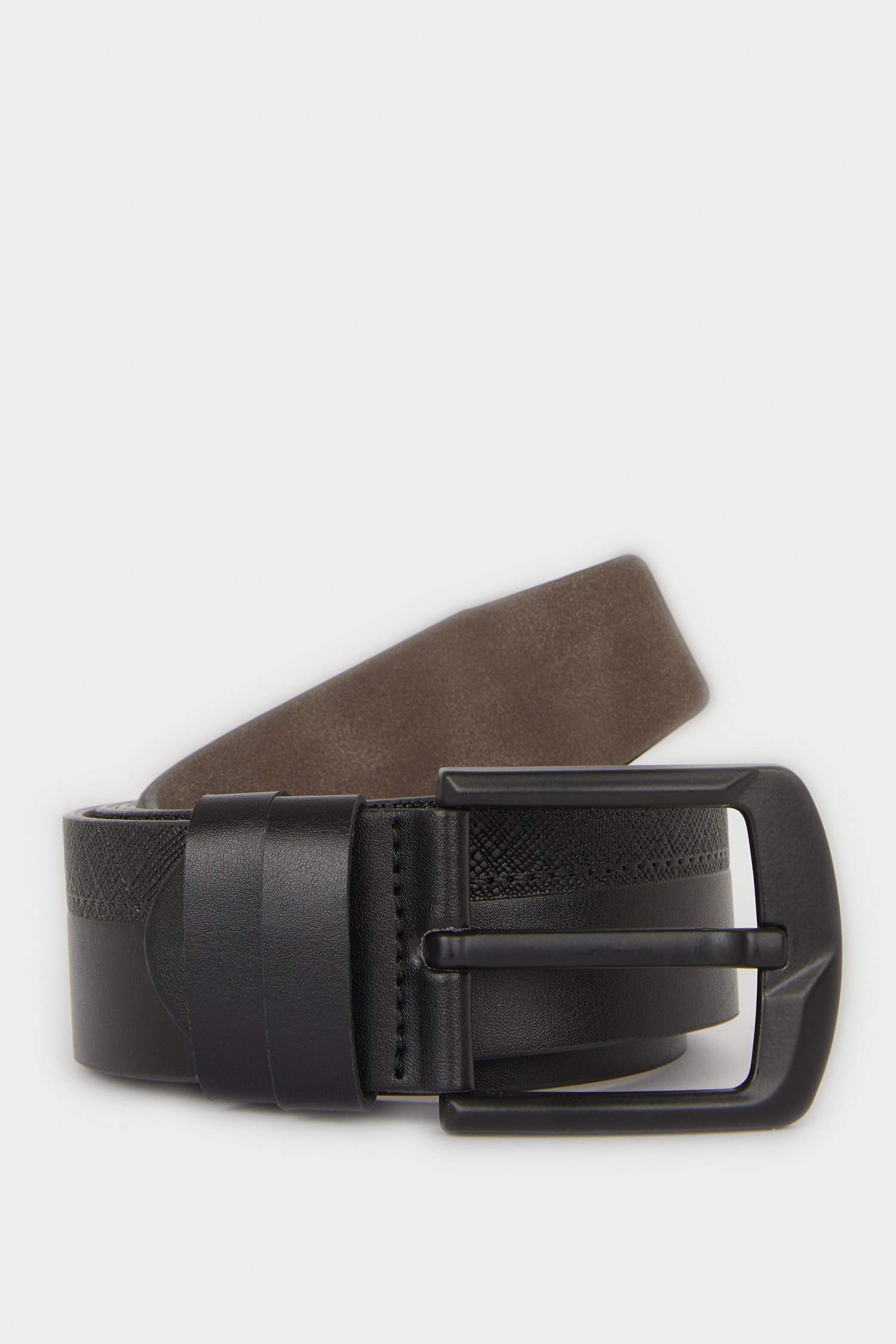Man Rectangle Clasp Faux Leather