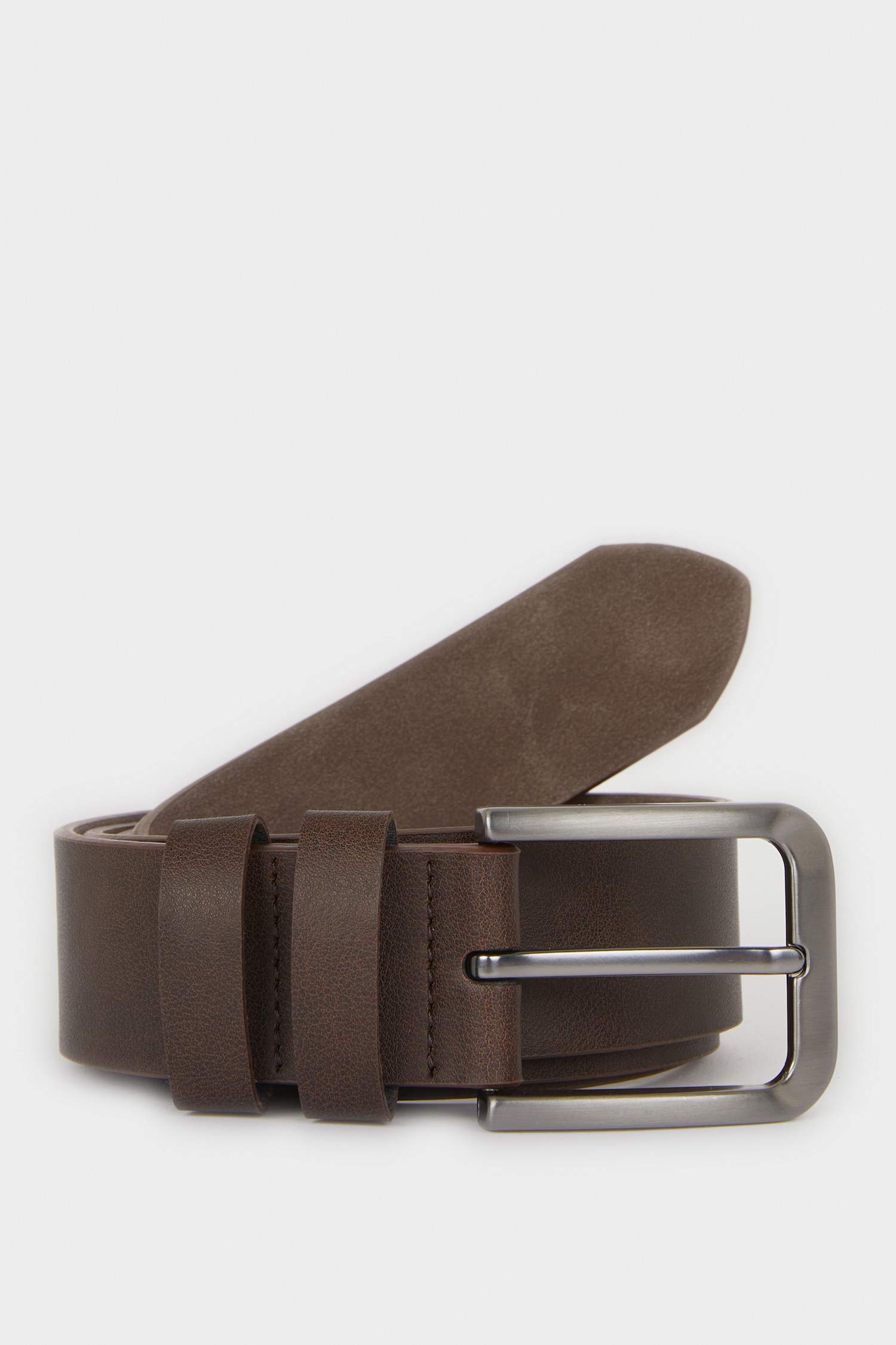 Ceinture en simili cuir avec boucle rectangulaire pour homme