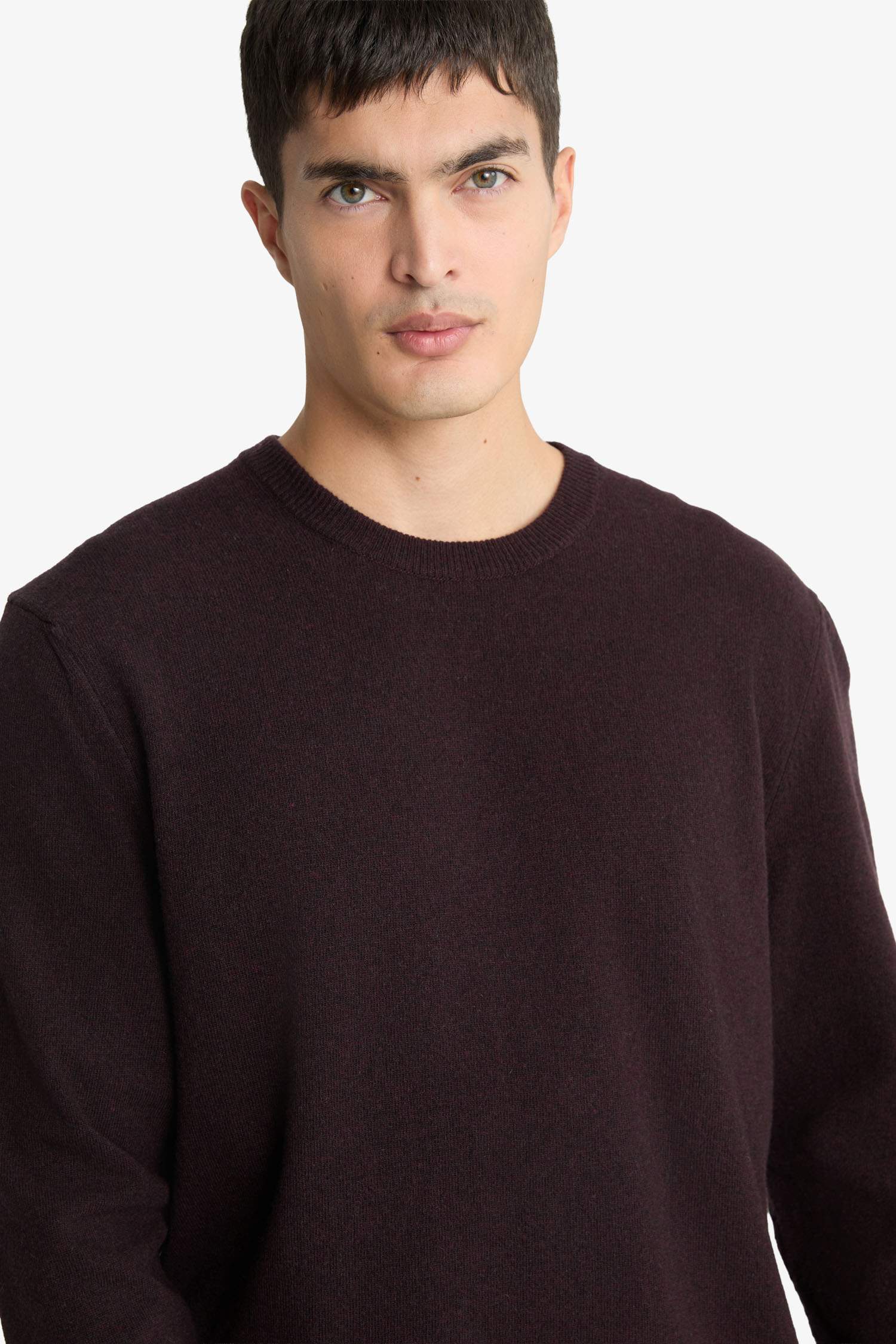 %100 Yün Standart Fit Bisiklet Yaka Kazak