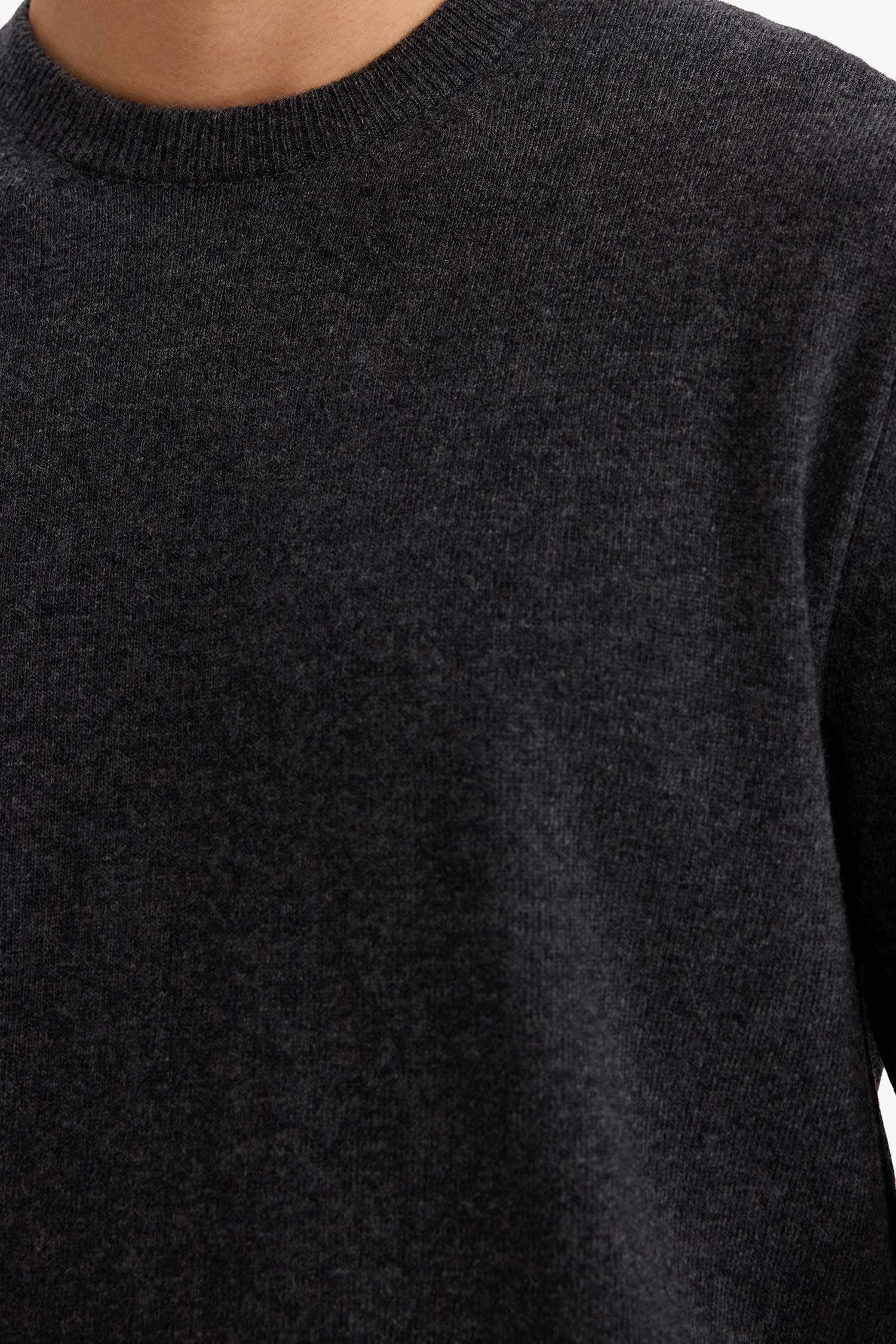 Wool Cashmere Standard Fit Crew Neck Pullover