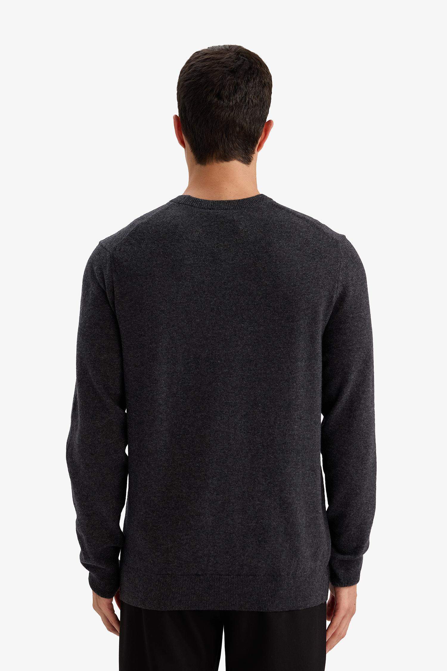 Wool Cashmere Standard Fit Crew Neck Pullover