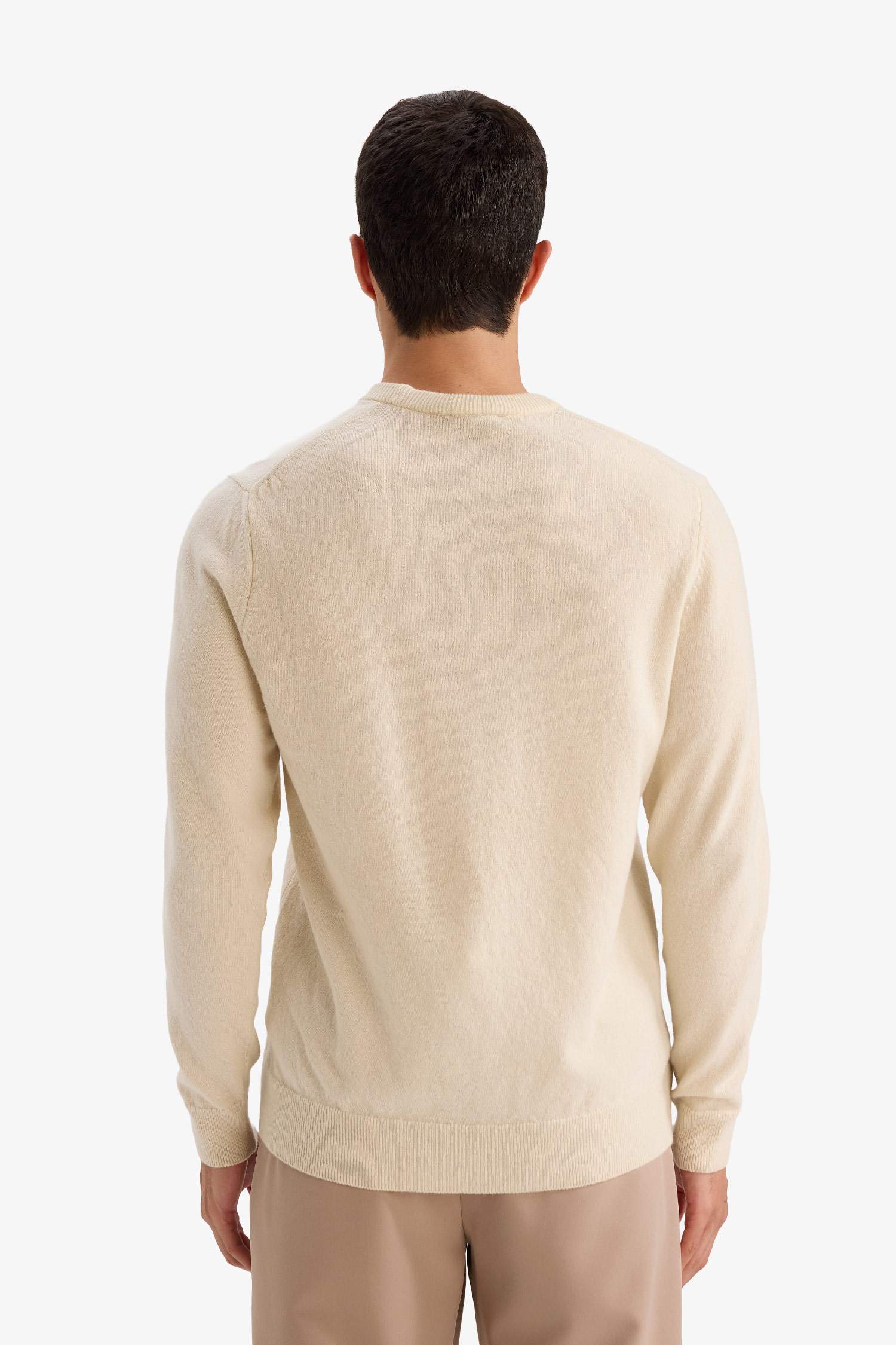 Yün-Kaşmir Standart Fit Bisiklet Yaka Kazak