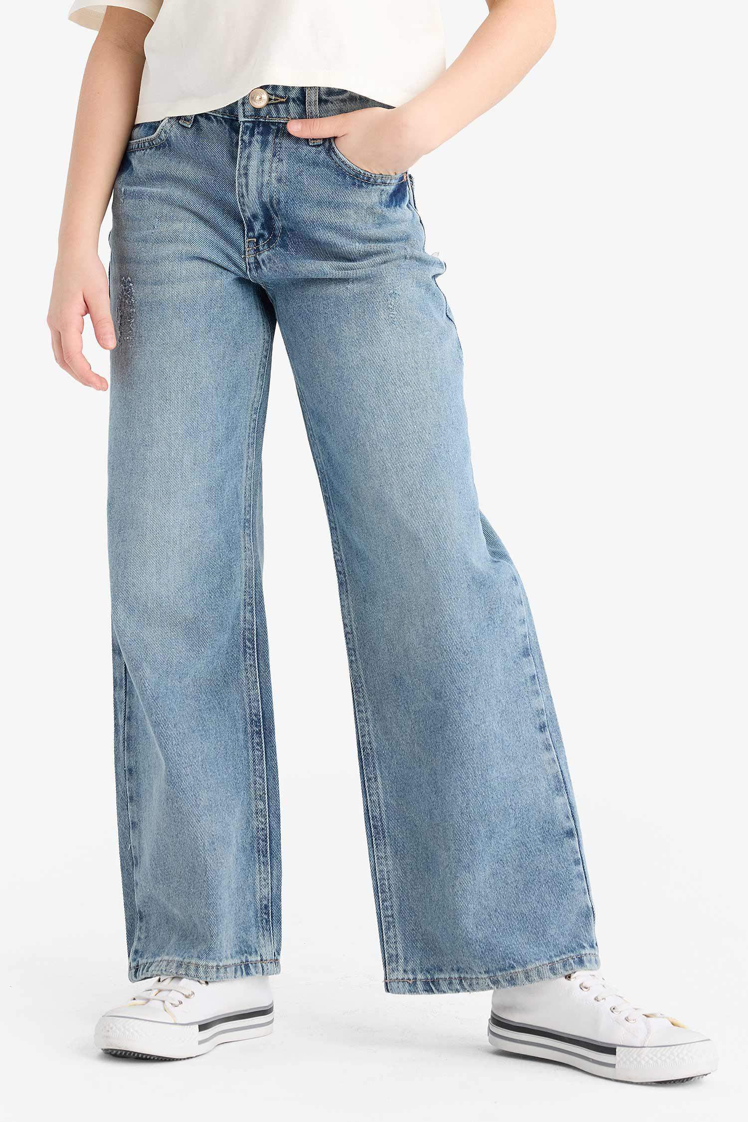Kız Çocuk Straight Wide Jean Pantolon