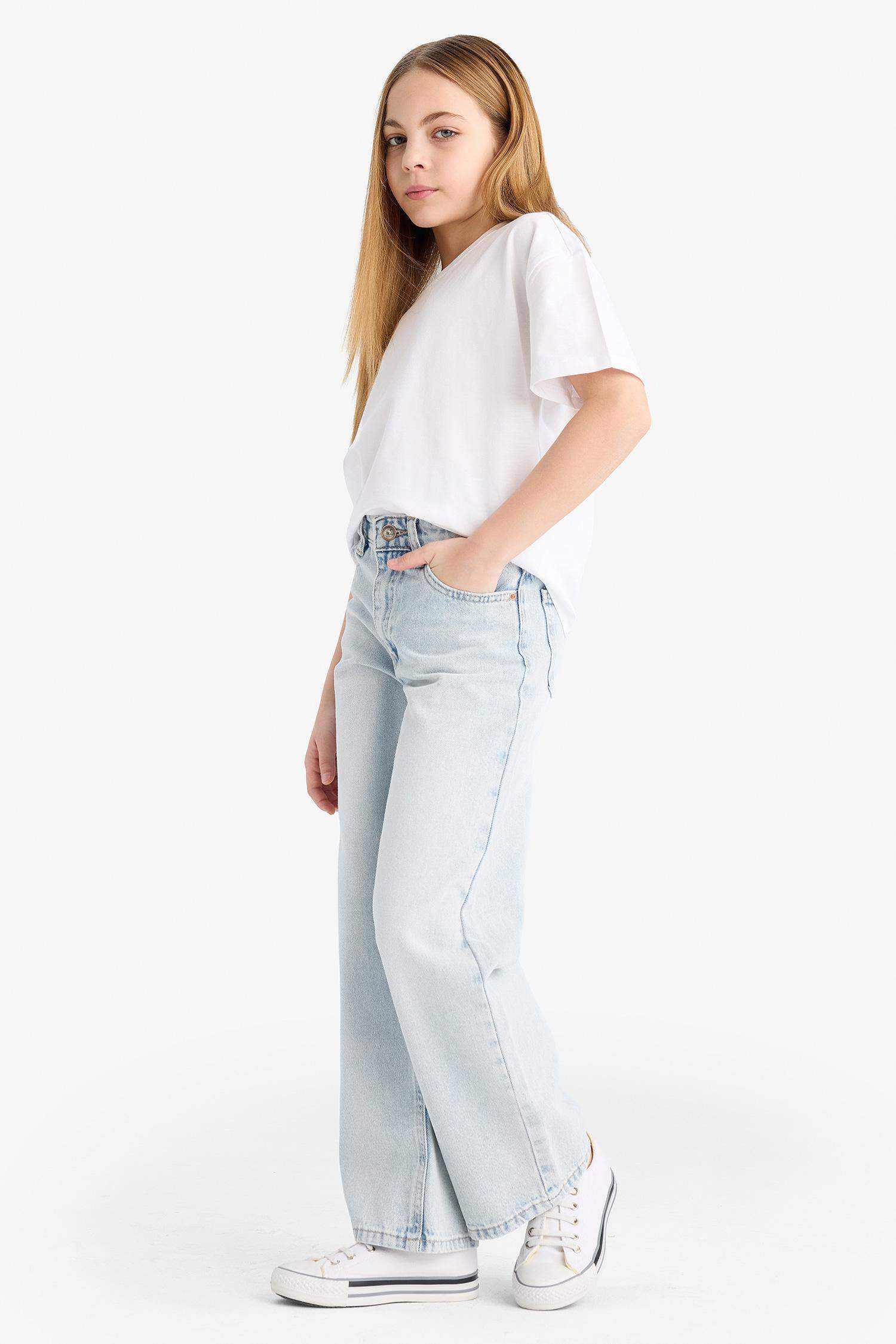 Girl Straight Wide Leg Jeans
