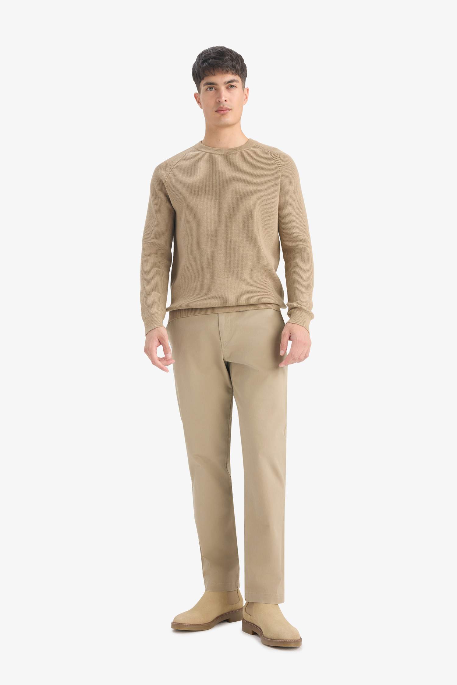 стандарт пішім дөңгелек жаға трикотаж Пулловер