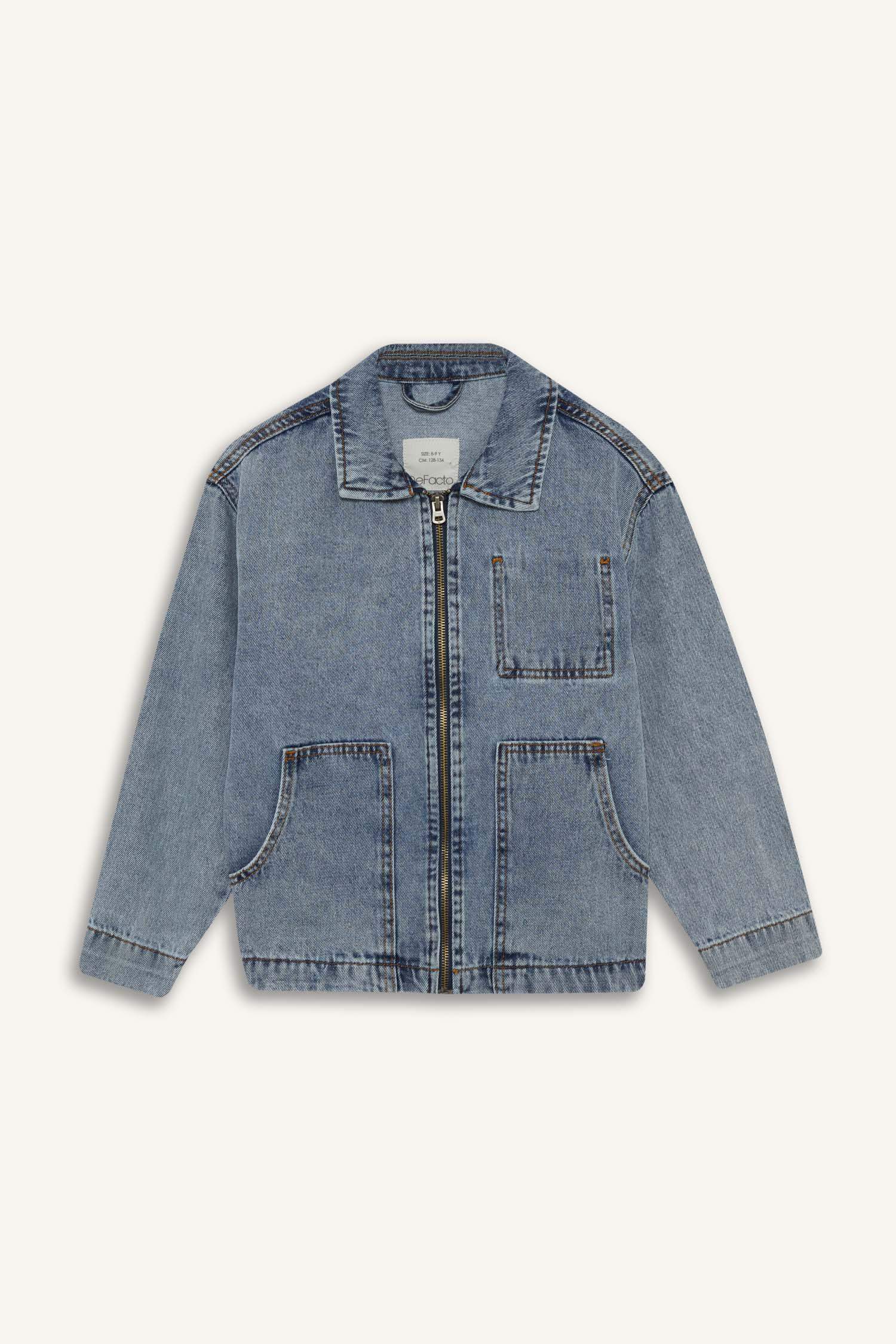 Erkek Çocuk Polo Yaka Denim Ceket