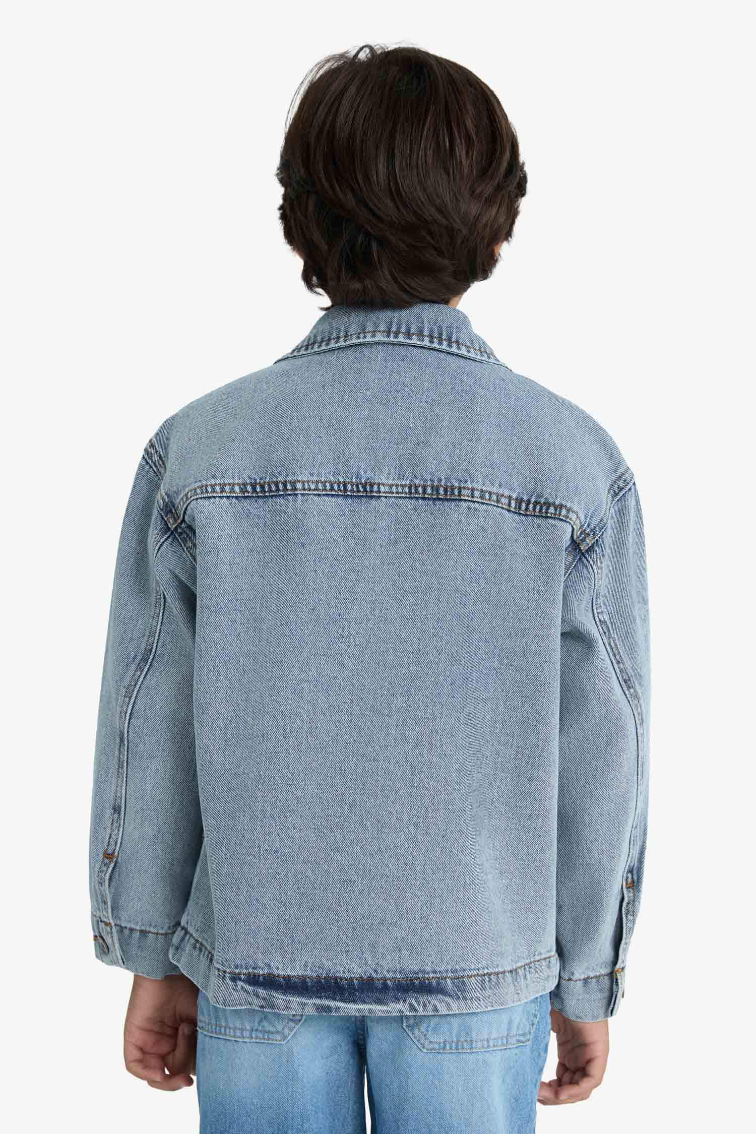 Erkek Çocuk Polo Yaka Denim Ceket