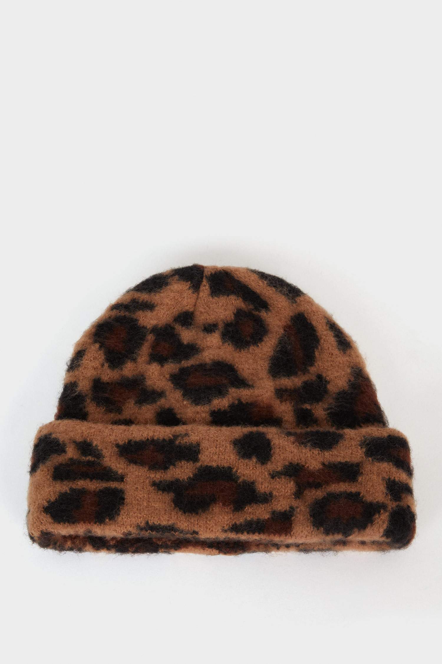 Kadın Leopar Desenli Bere