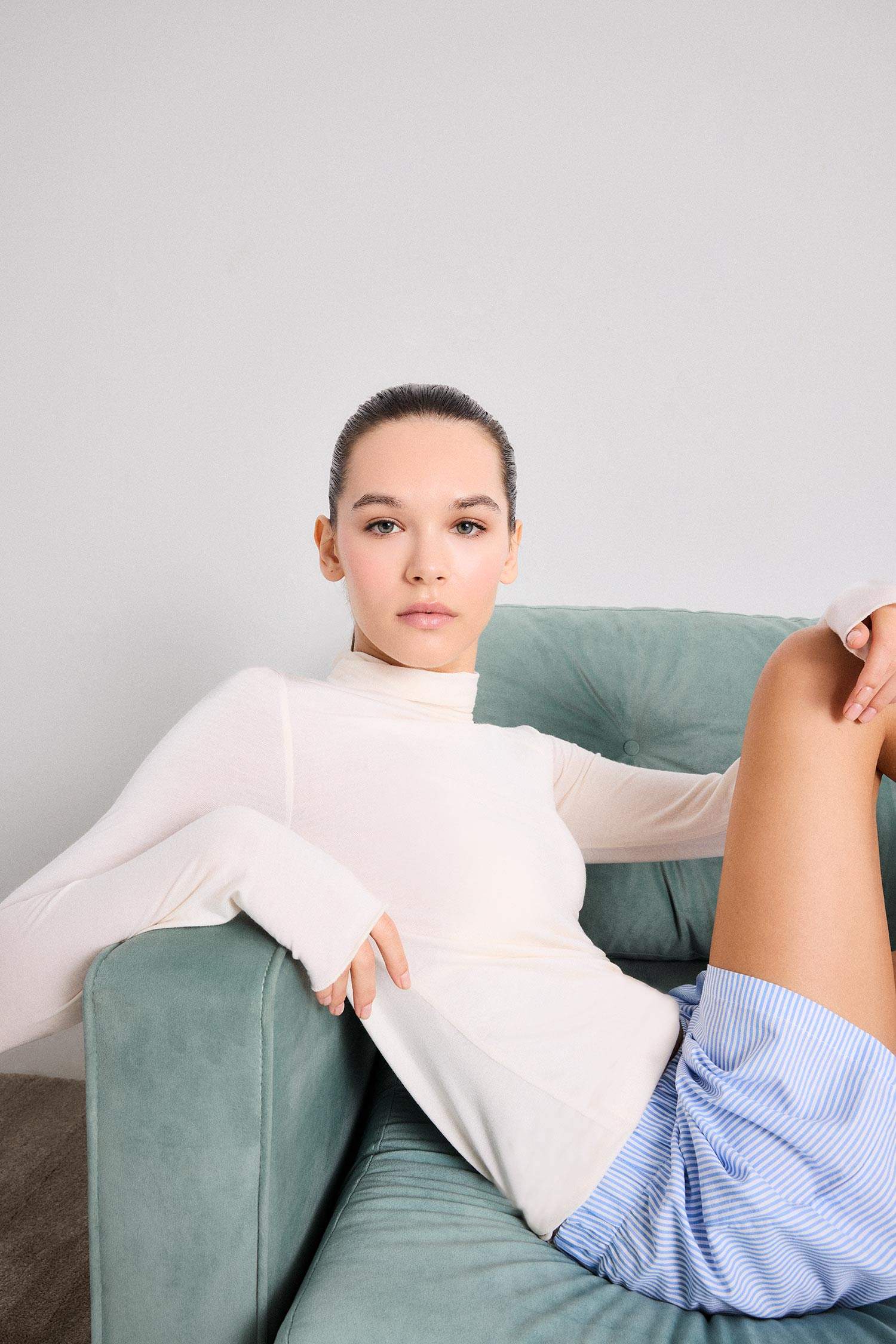 Modal Kaşmir Yumuşak Dokulu Balıkçı Yaka Uzun Kollu Üst-Fall in Love