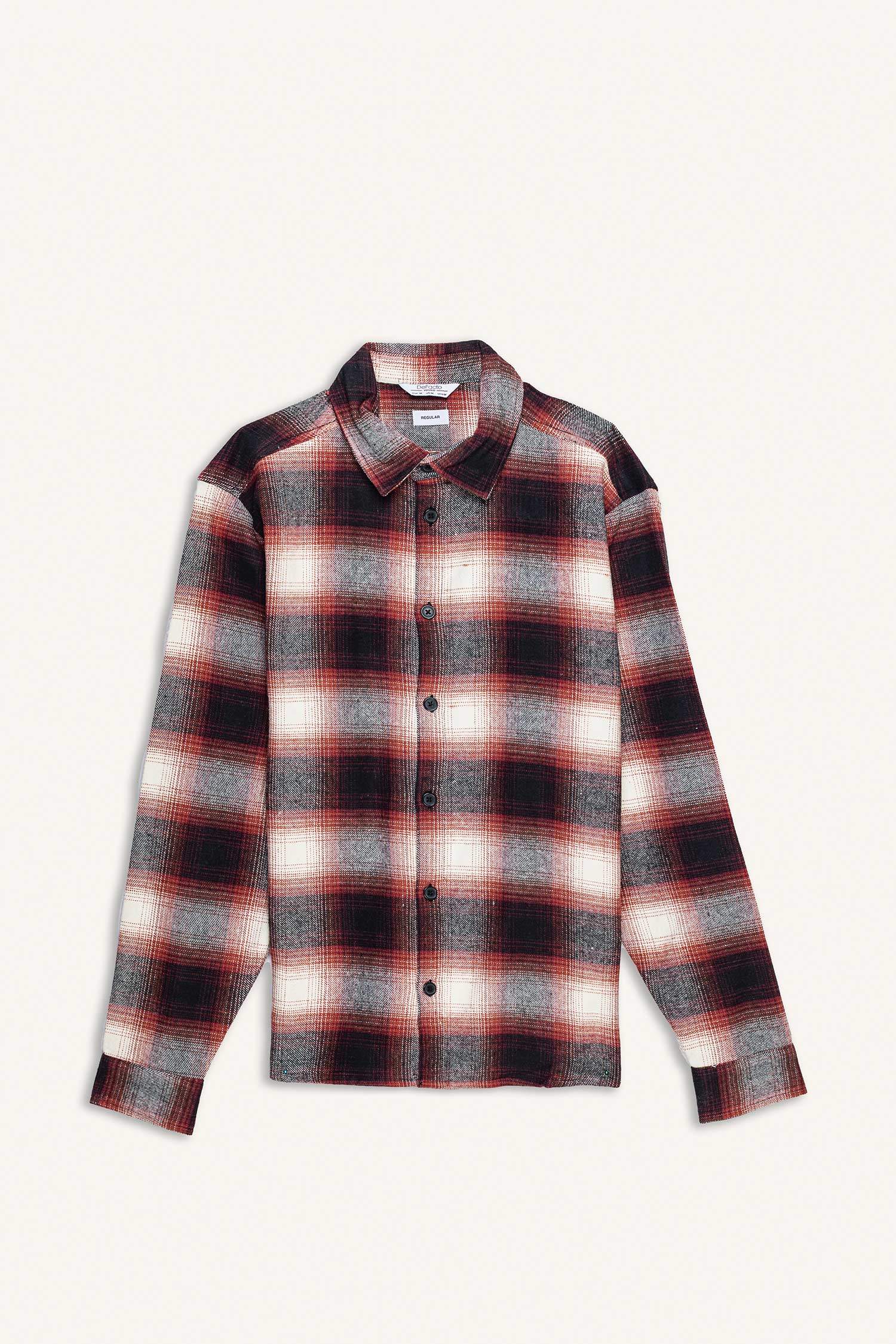 Christmas Themed Regular Fit Polo Collar Lumberjack Shirt